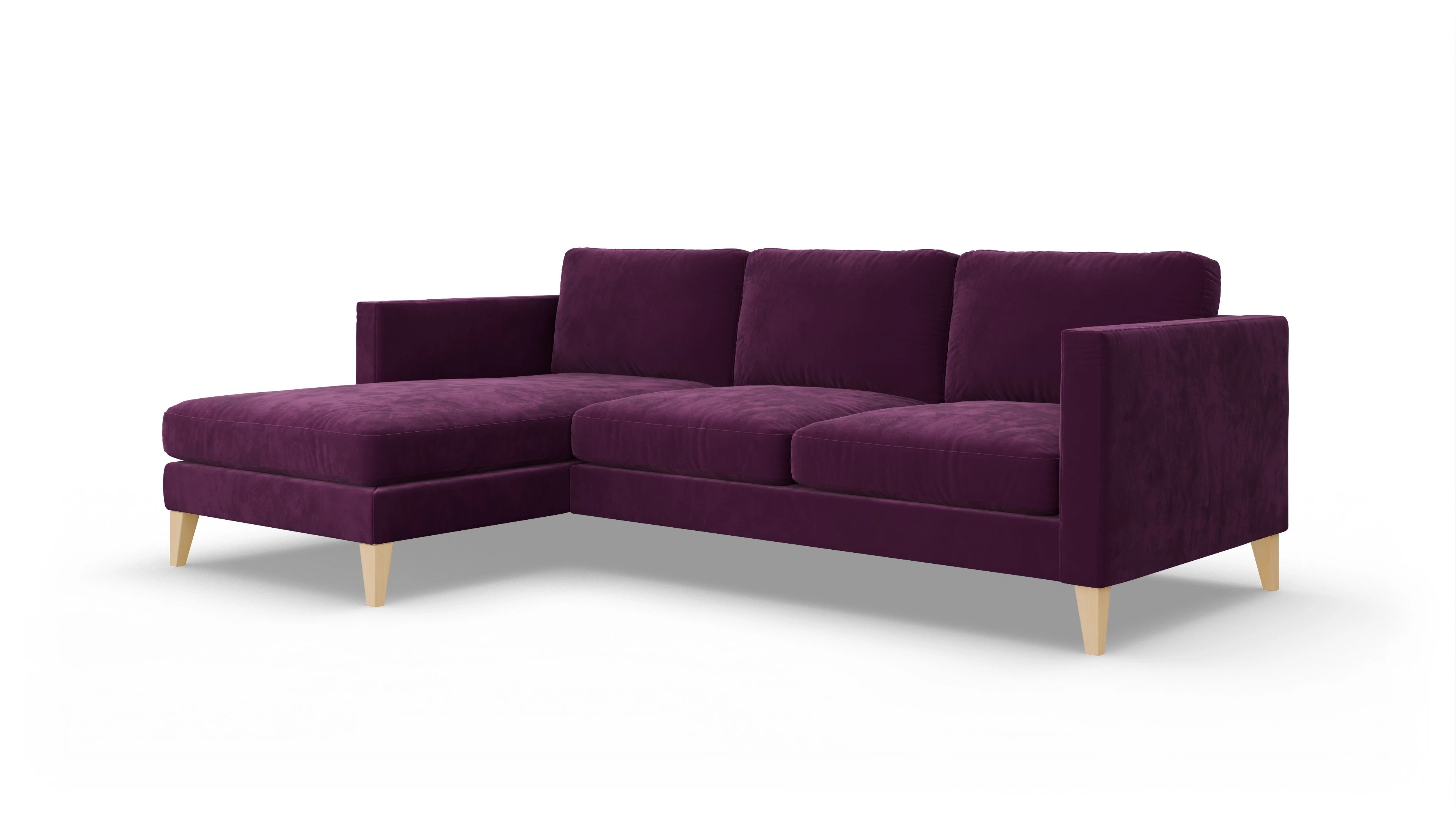 Ansicht des Produktes Montes Sofa mit Rec links in Samt rot