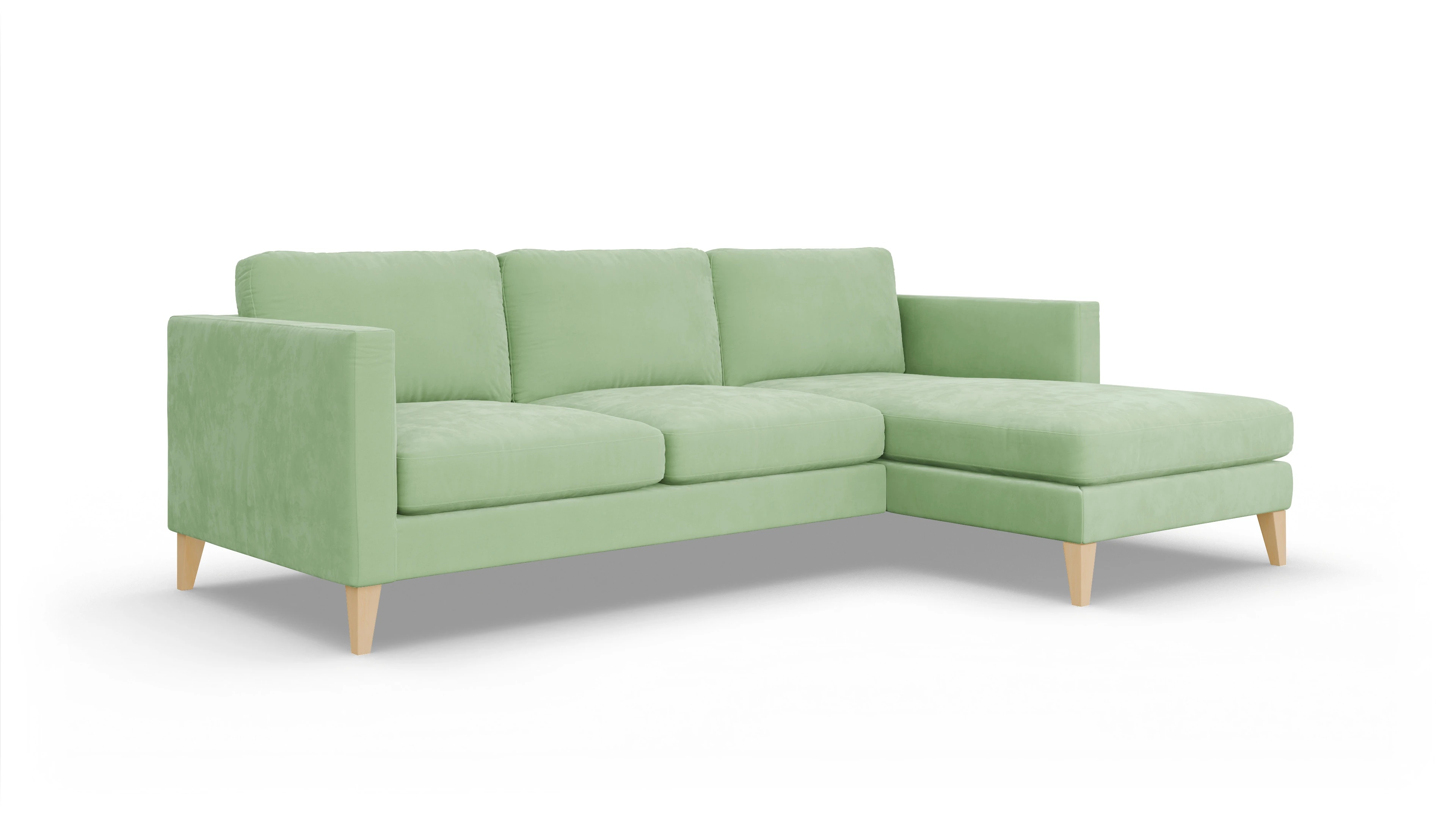 Ansicht des Produktes Montes Sofa mit Rec rechts in Samt grün