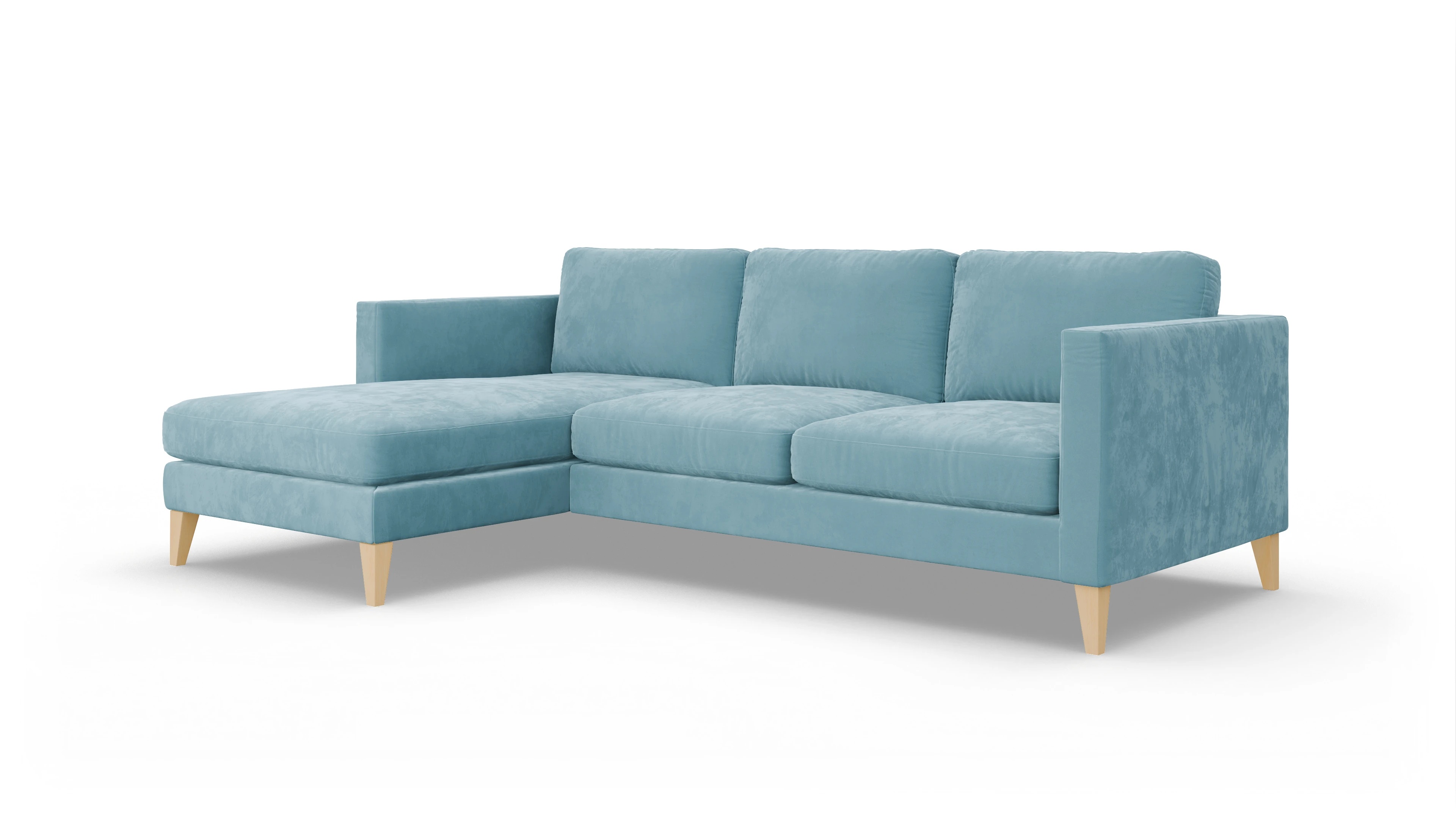 Ansicht des Produktes Montes Sofa mit Rec links in Samt blau