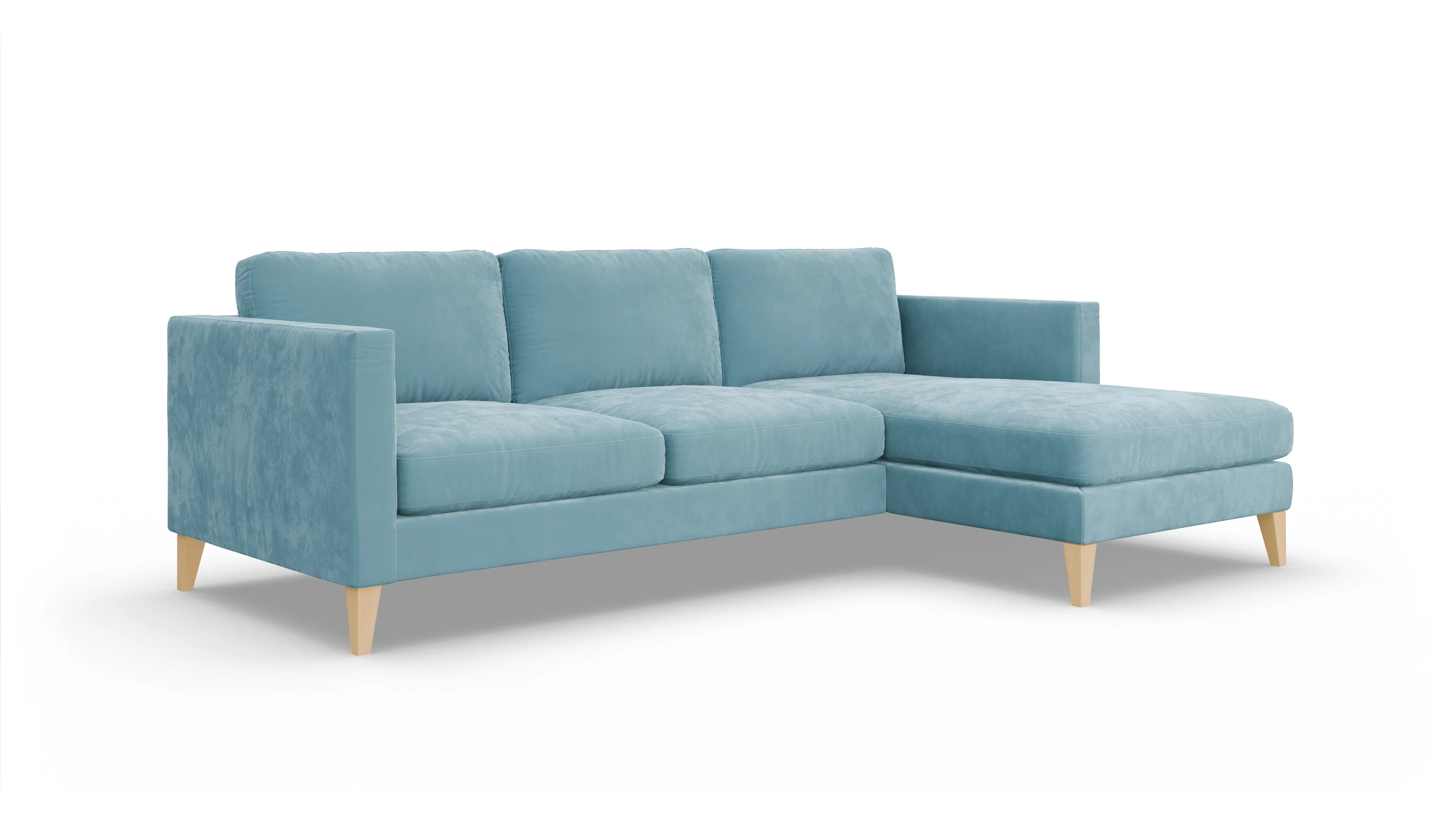 Ansicht des Produktes Montes Sofa mit Rec rechts in Samt blau