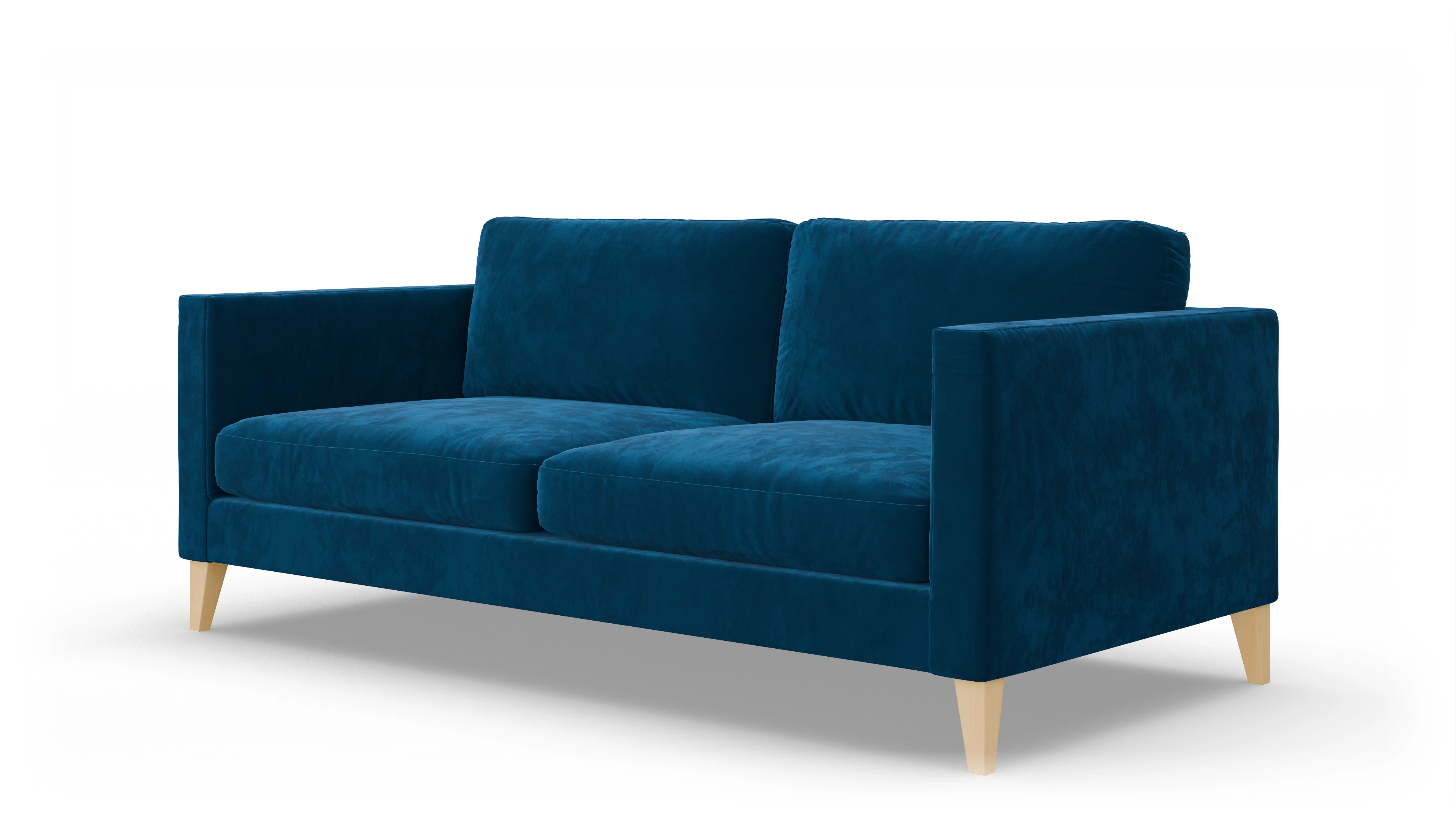 Montes Stoffsofa Ansicht des Produktes Montes 3,5-Sitzer in Samt blau