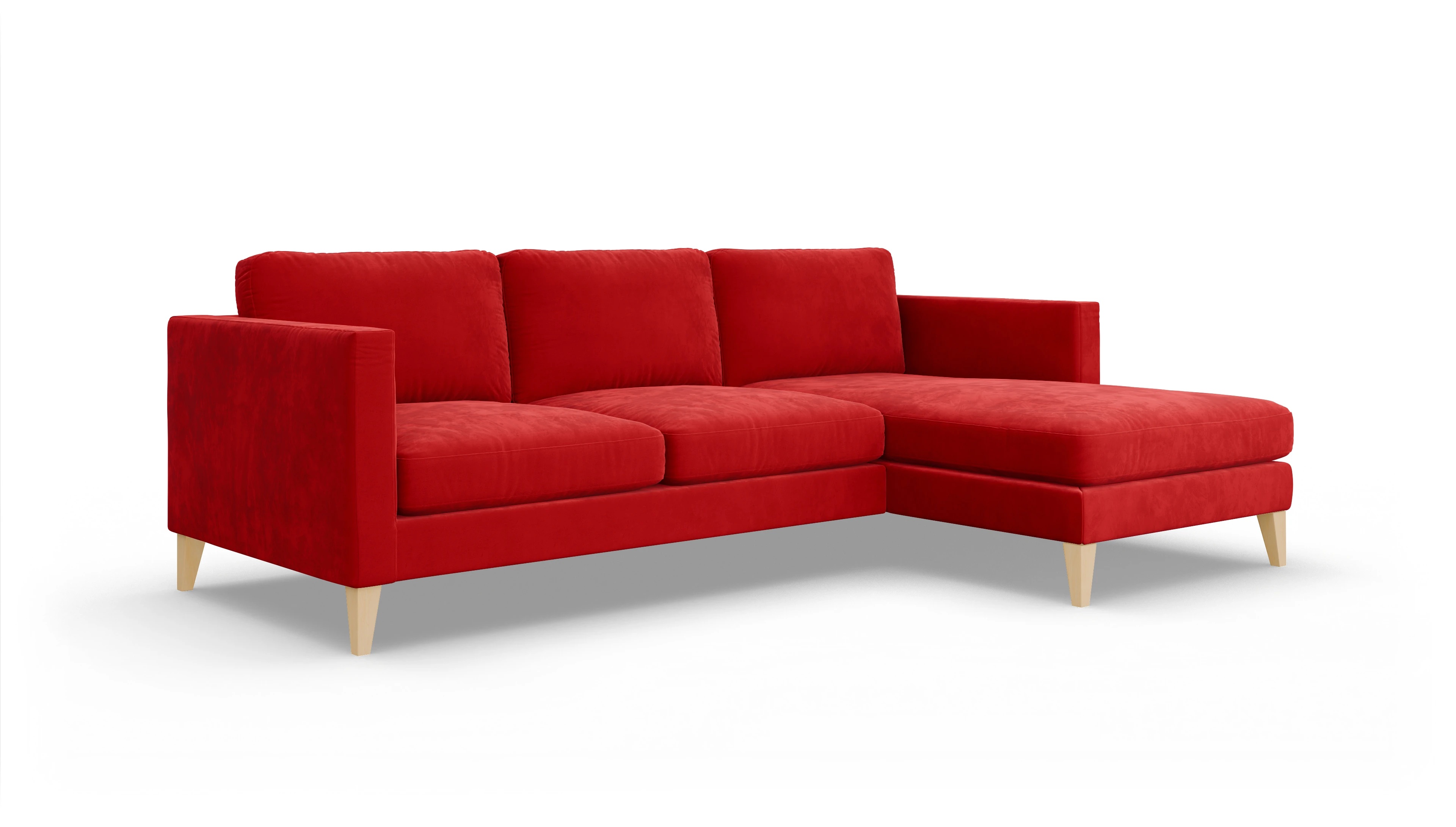 Ansicht des Produktes Montes Sofa mit Rec rechts in Samt rot