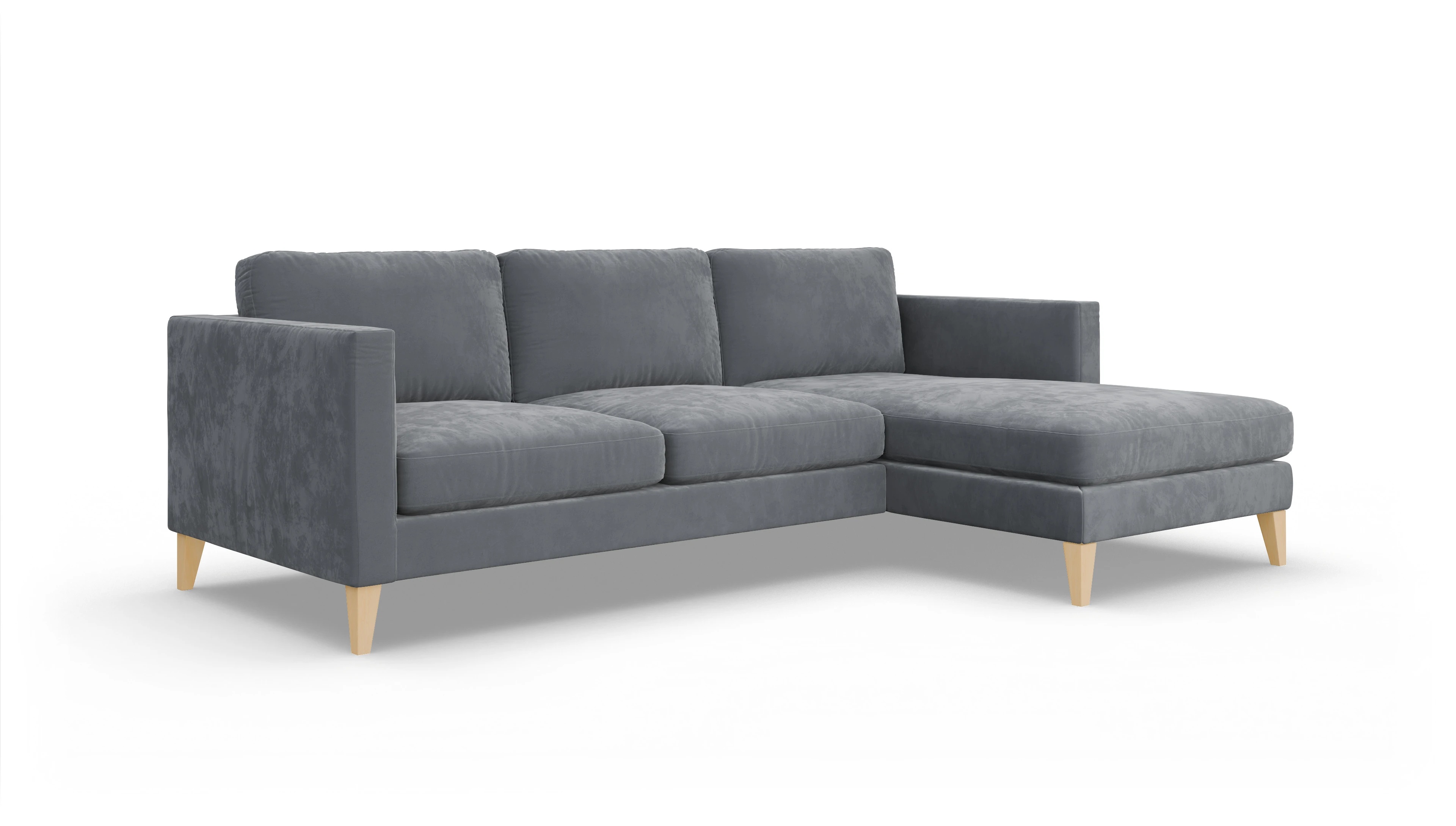 Ansicht des Produktes Montes Sofa mit Rec rechts in Samt grau