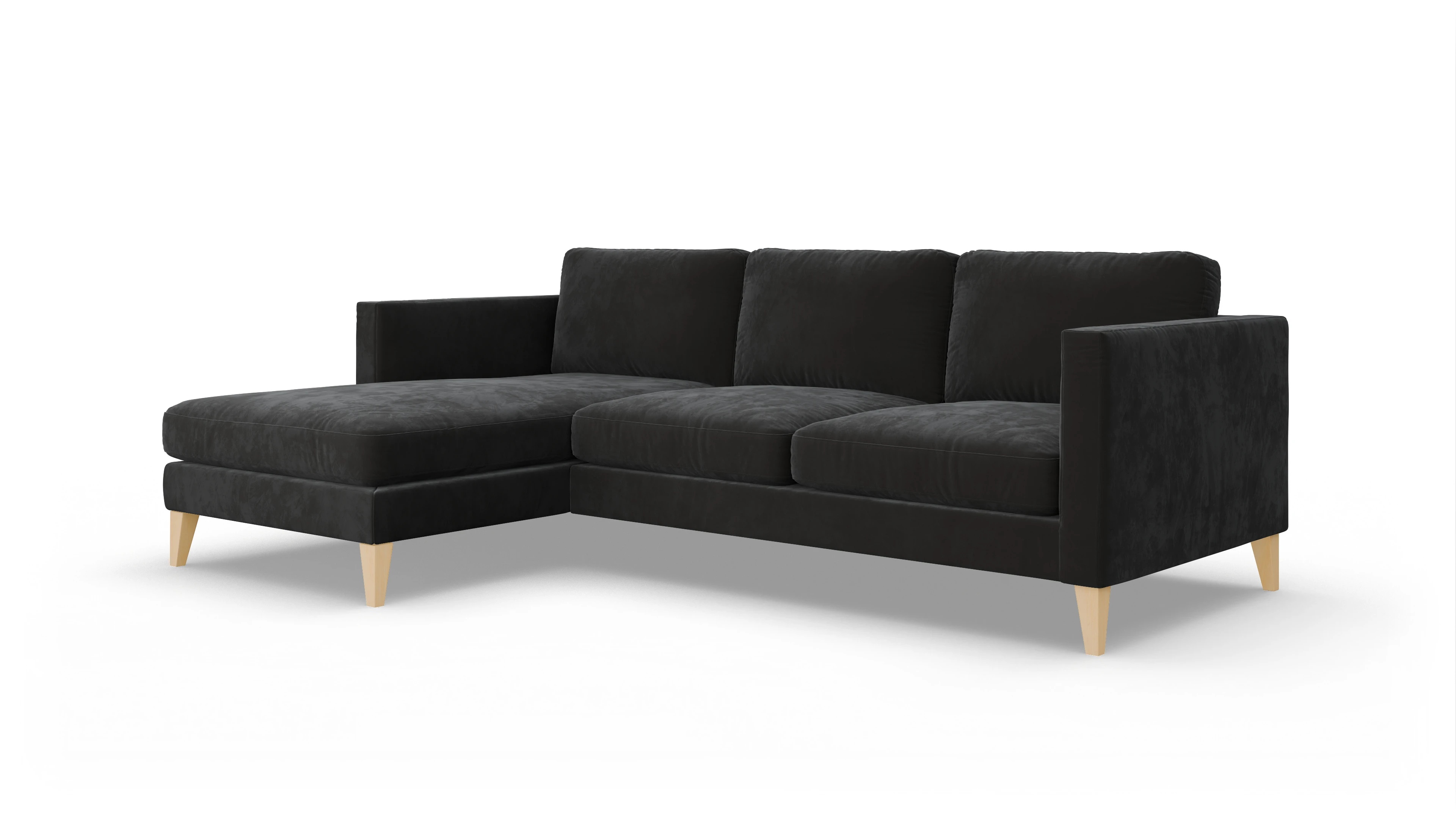 Ansicht des Produktes Montes Sofa mit Rec links in Samt grau