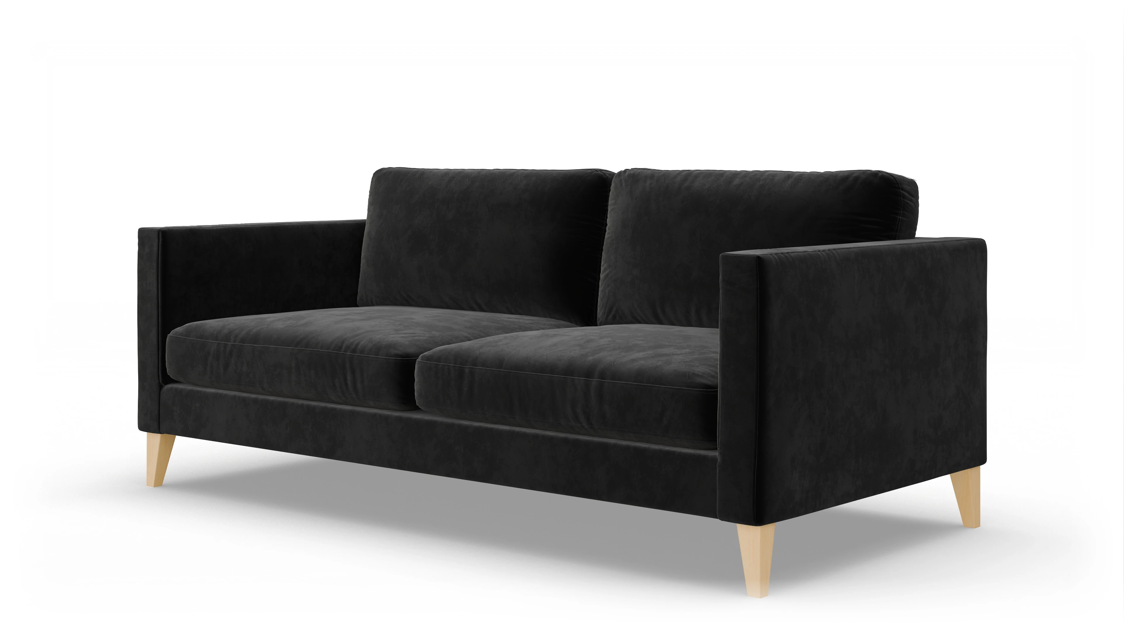 Montes Stoffsofa Ansicht des Produktes Montes 3,5-Sitzer in Samt schwarz