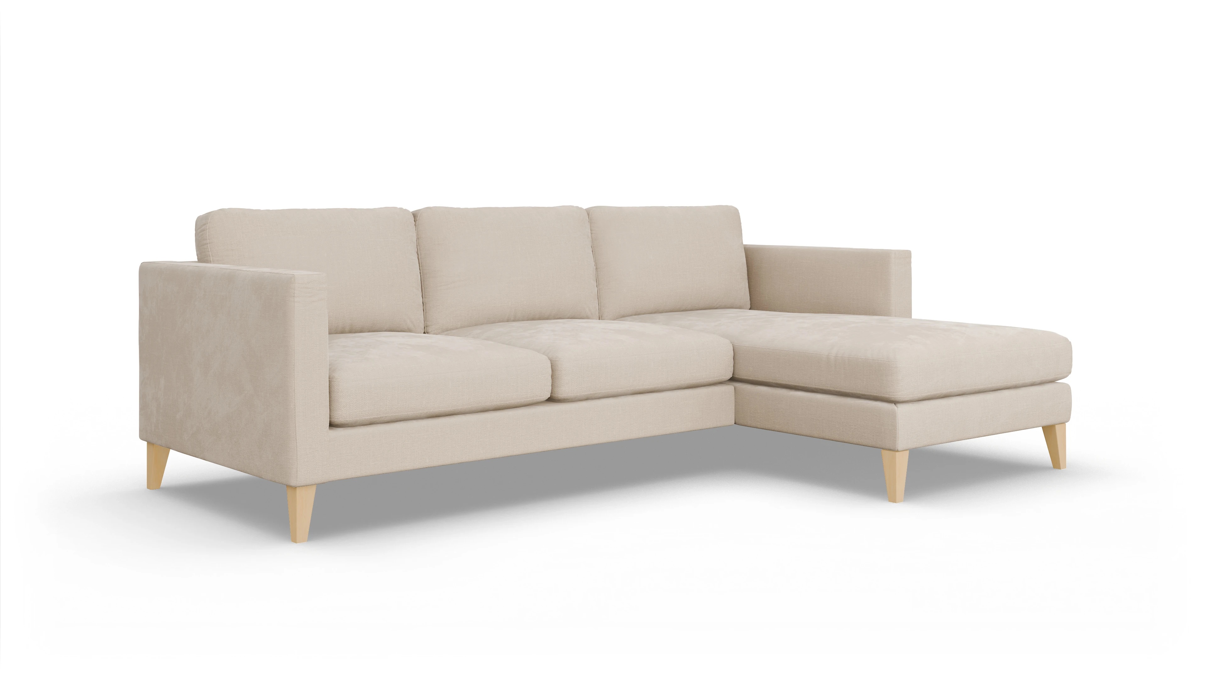Ansicht des Produktes Montes Sofa mit Rec rechts in Stoff weiß