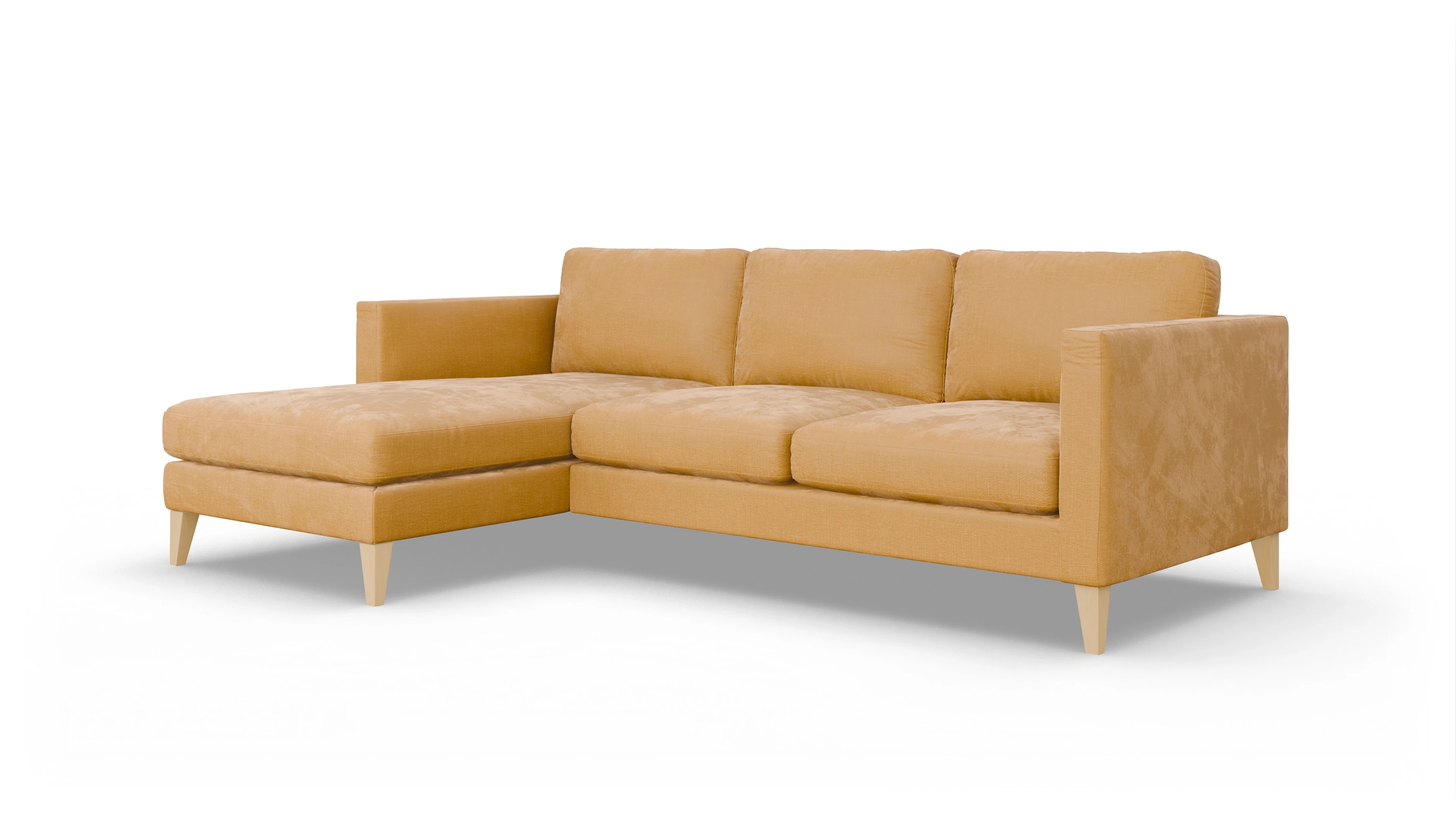 Montes Stoffsofa Ansicht des Produktes Montes Sofa mit Rec links in Stoff gelb