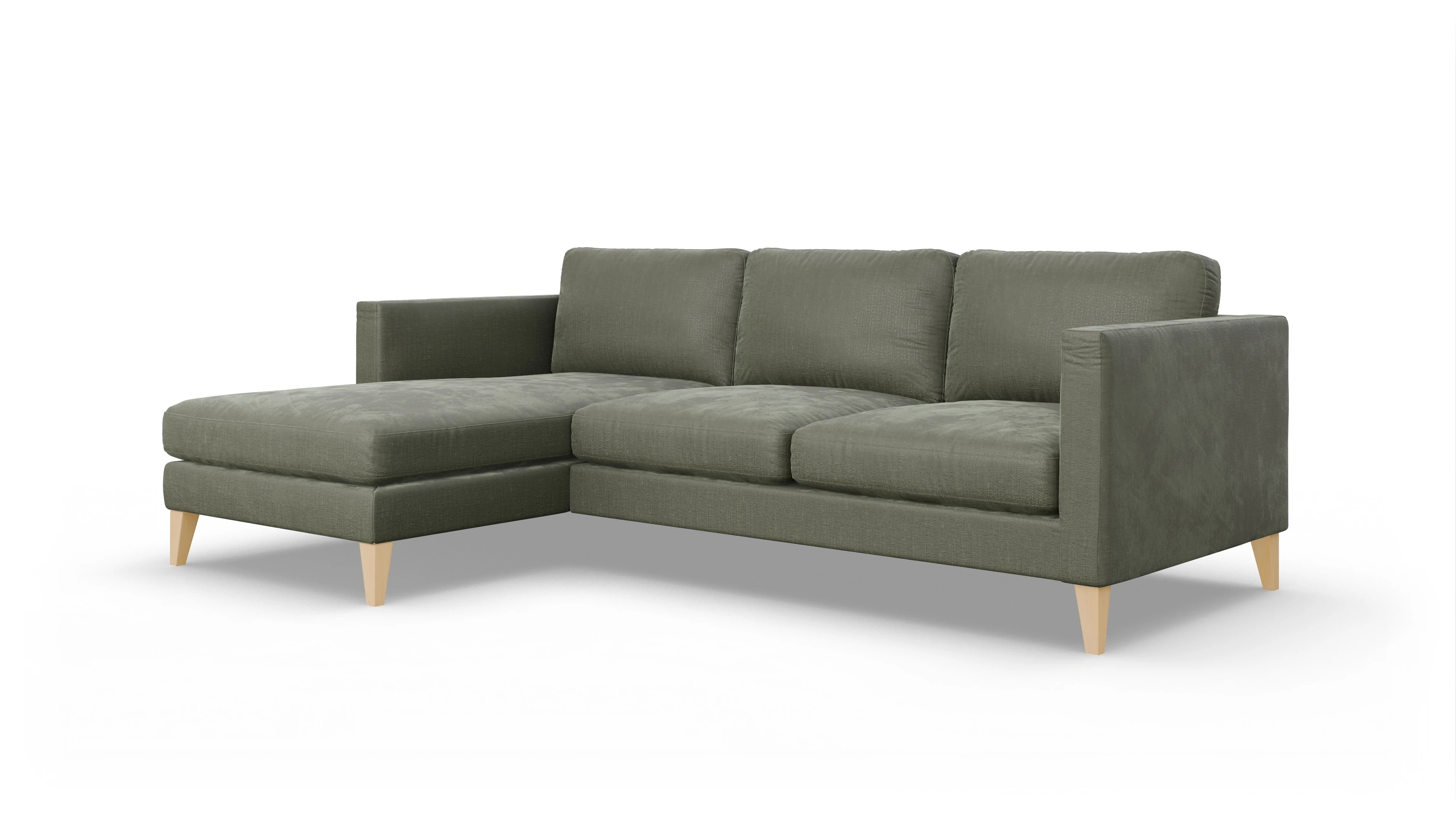 Ansicht des Produktes Montes Sofa mit Rec links in Stoff grün