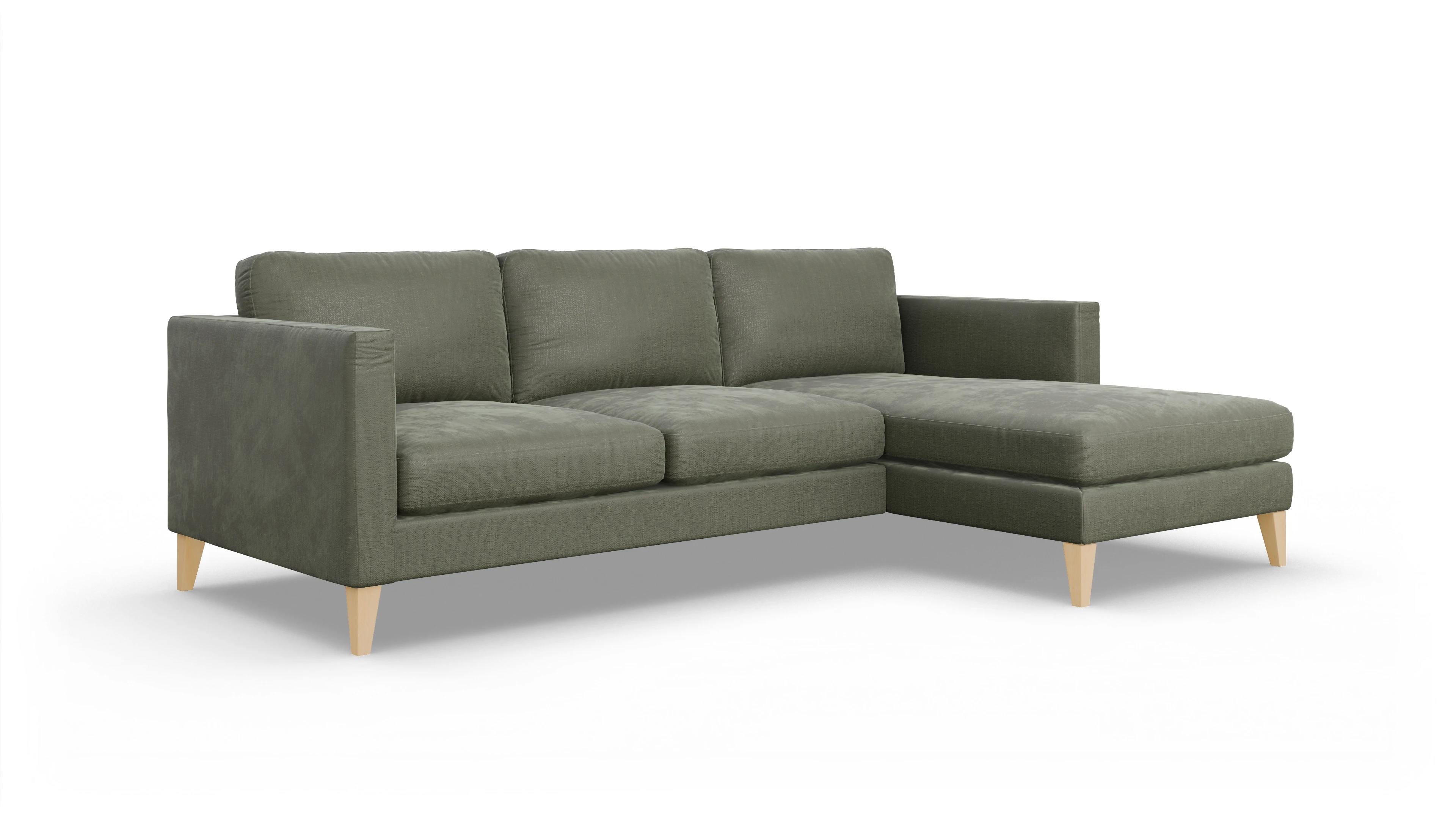 Ansicht des Produktes Montes Sofa mit Rec rechts in Stoff grün