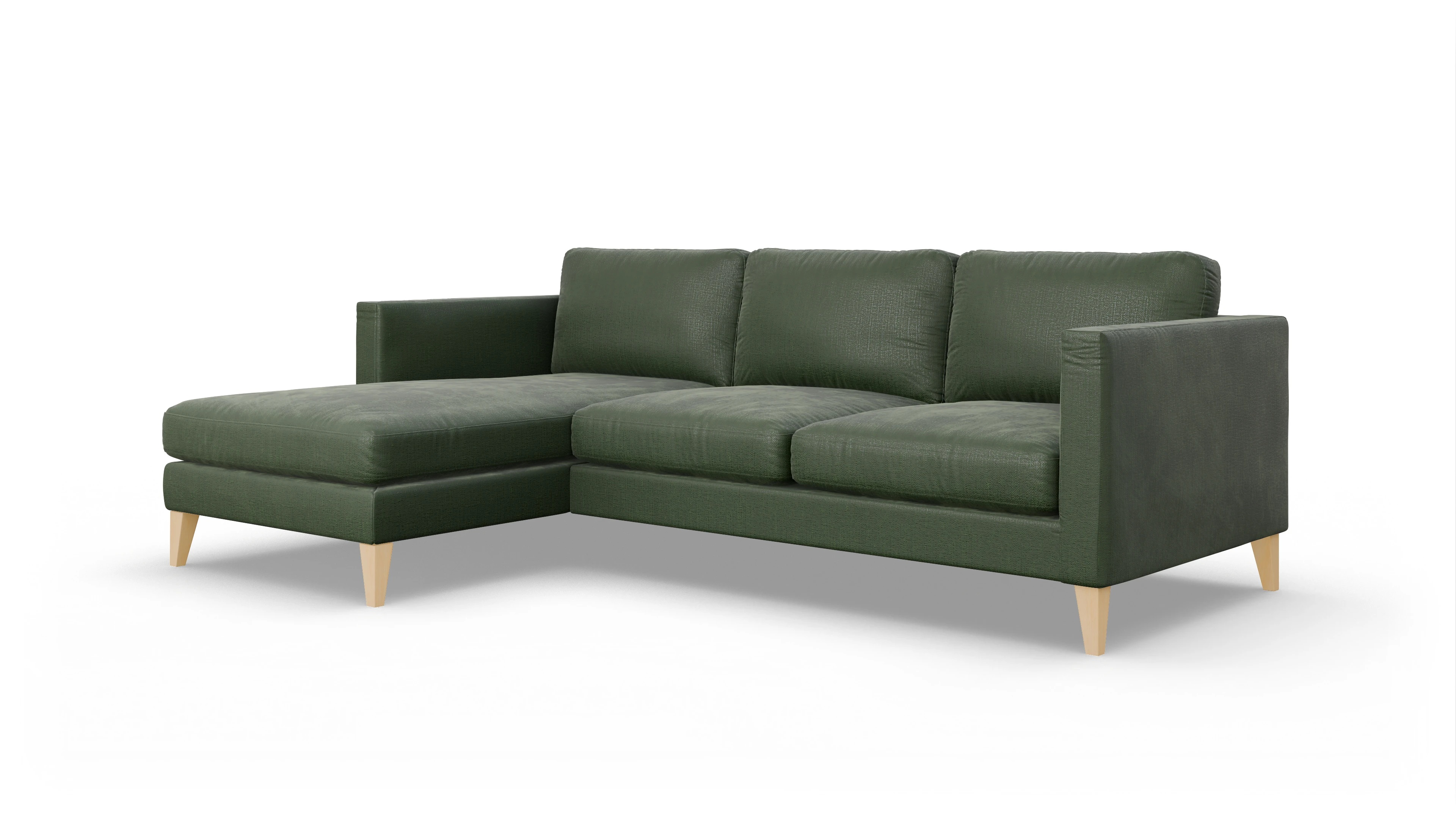 Ansicht des Produktes Montes Sofa mit Rec links in Stoff grün