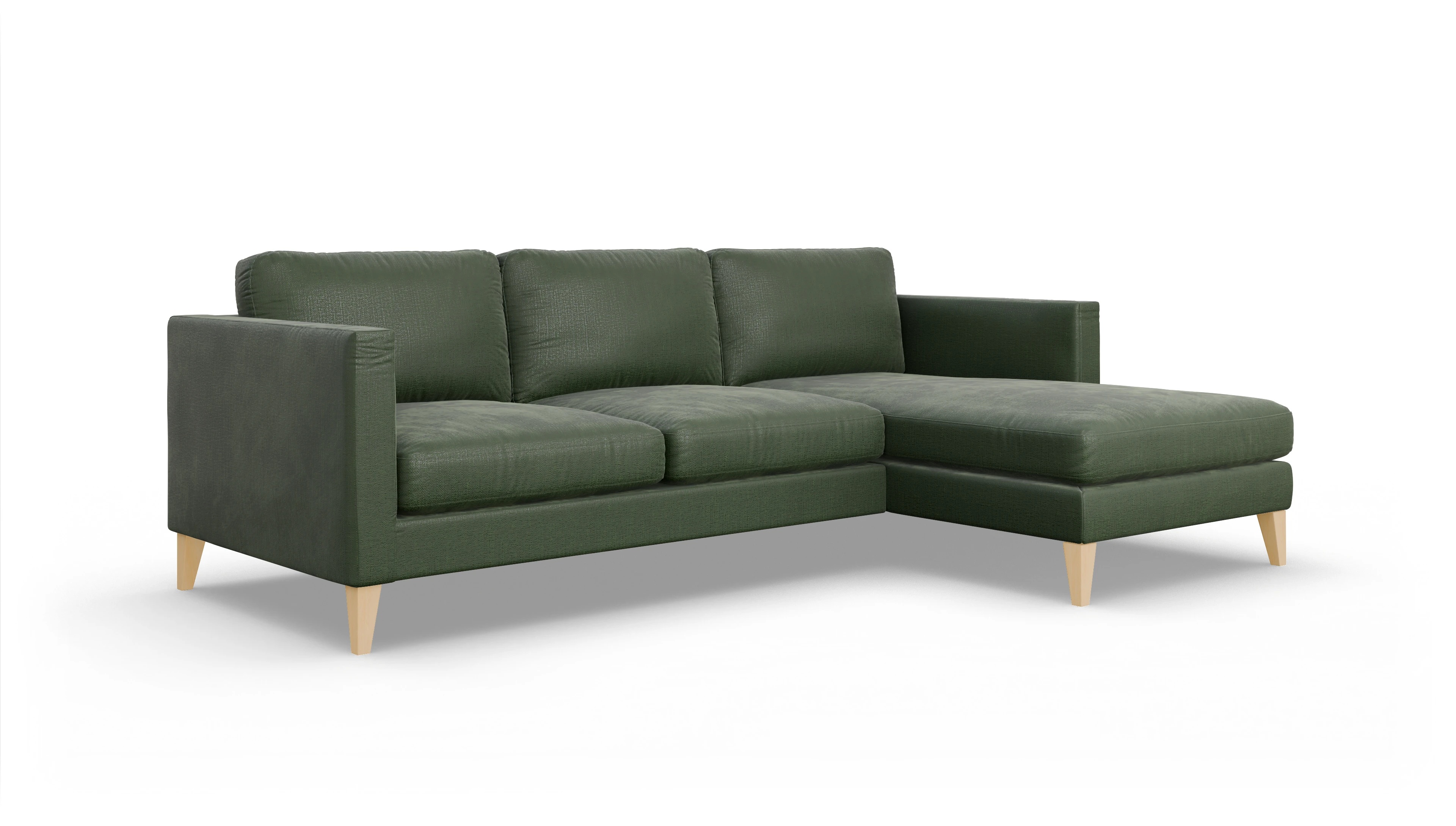 Ansicht des Produktes Montes Sofa mit Rec rechts in Stoff grün