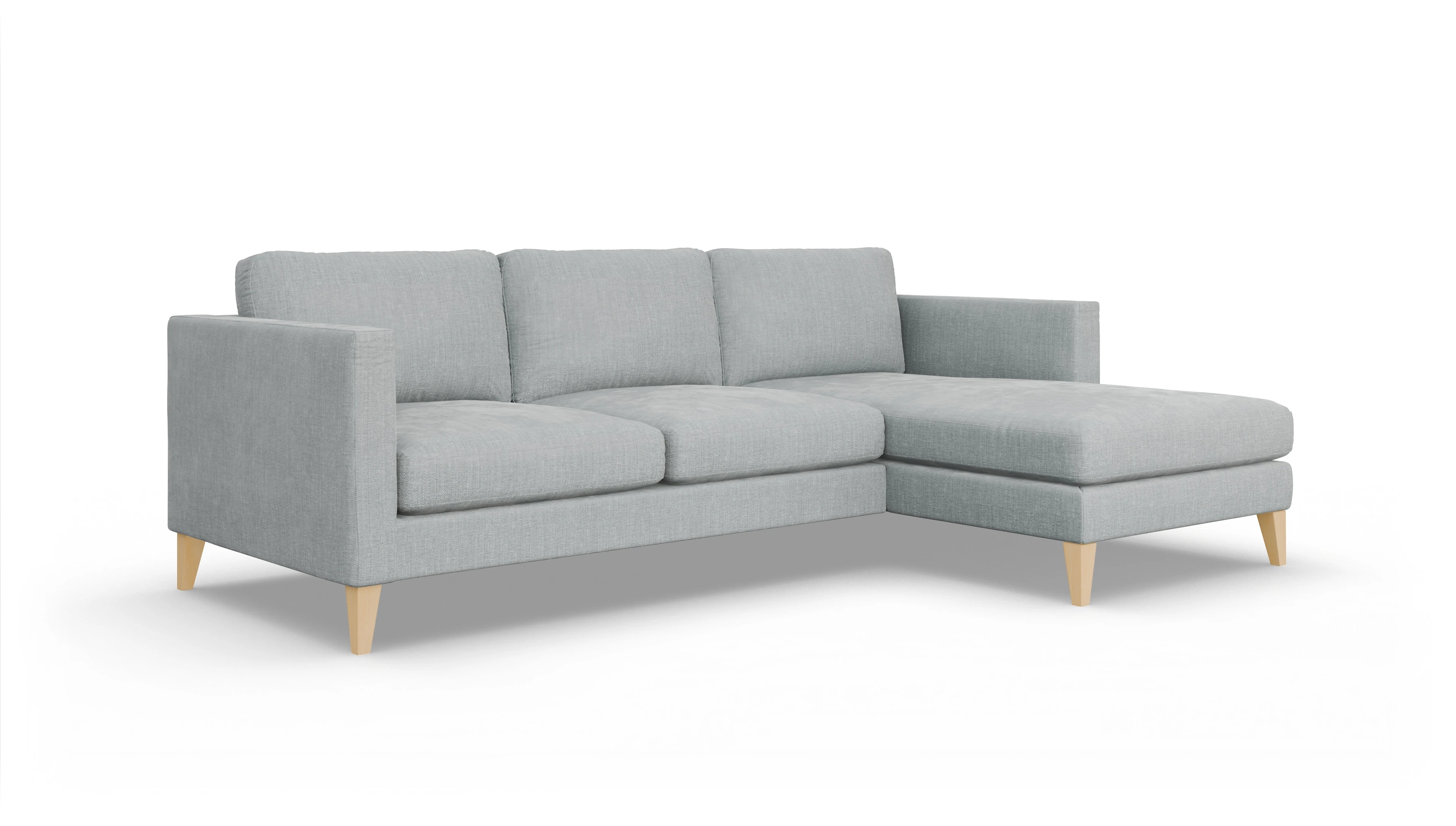 Montes Stoffsofa Ansicht des Produktes Montes Sofa mit Rec rechts in Stoff grau