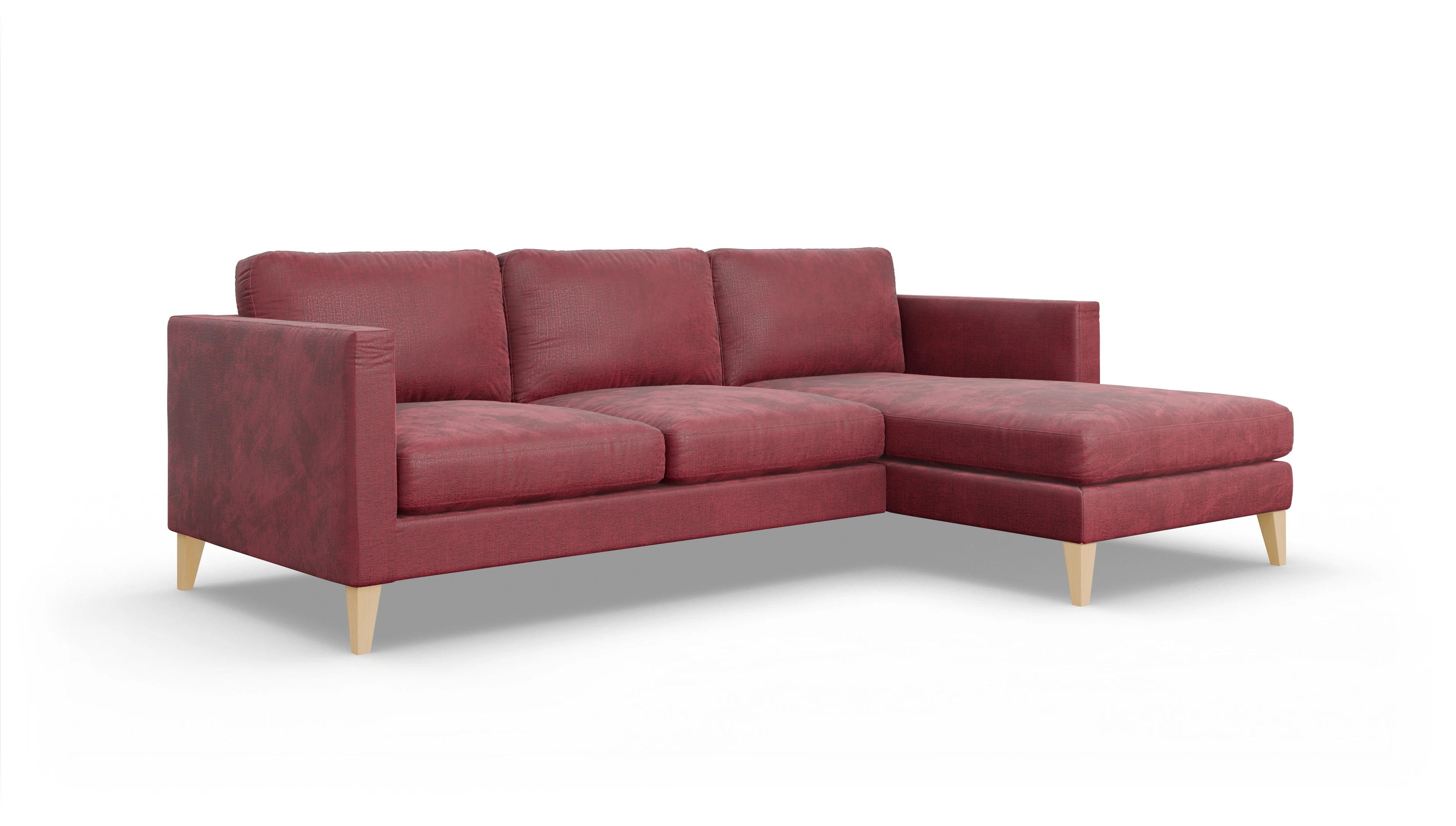 Montes Stoffsofa Ansicht des Produktes Montes Sofa mit Rec rechts in Stoff rot