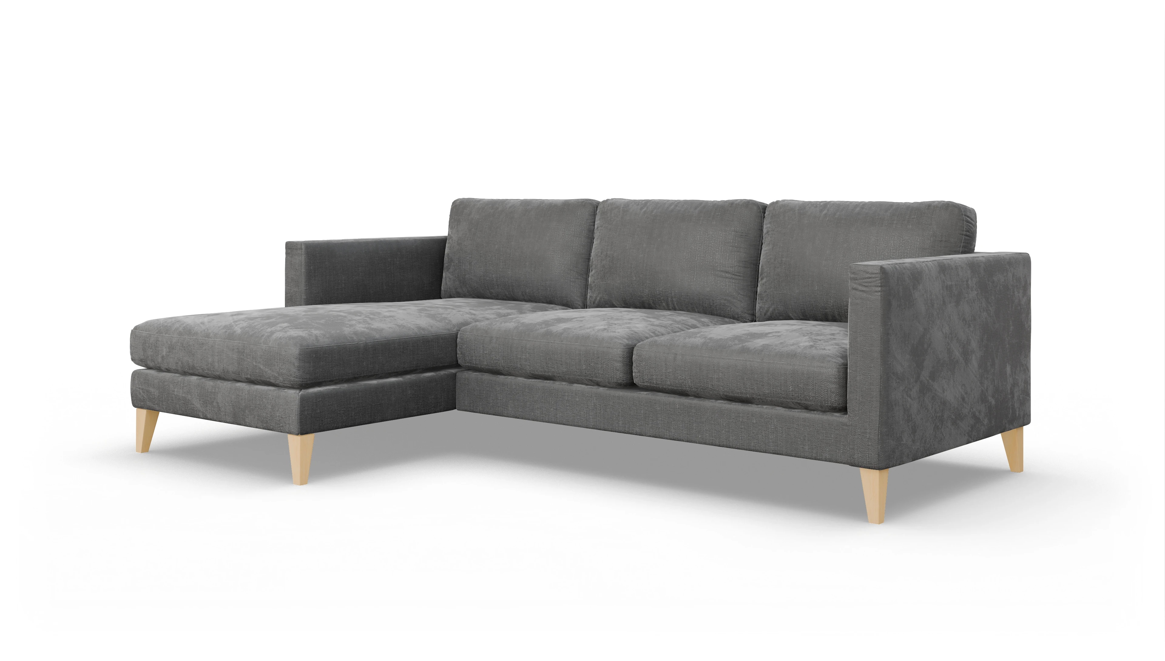 Montes Stoffsofa Ansicht des Produktes Montes Sofa mit Rec links in Stoff grau