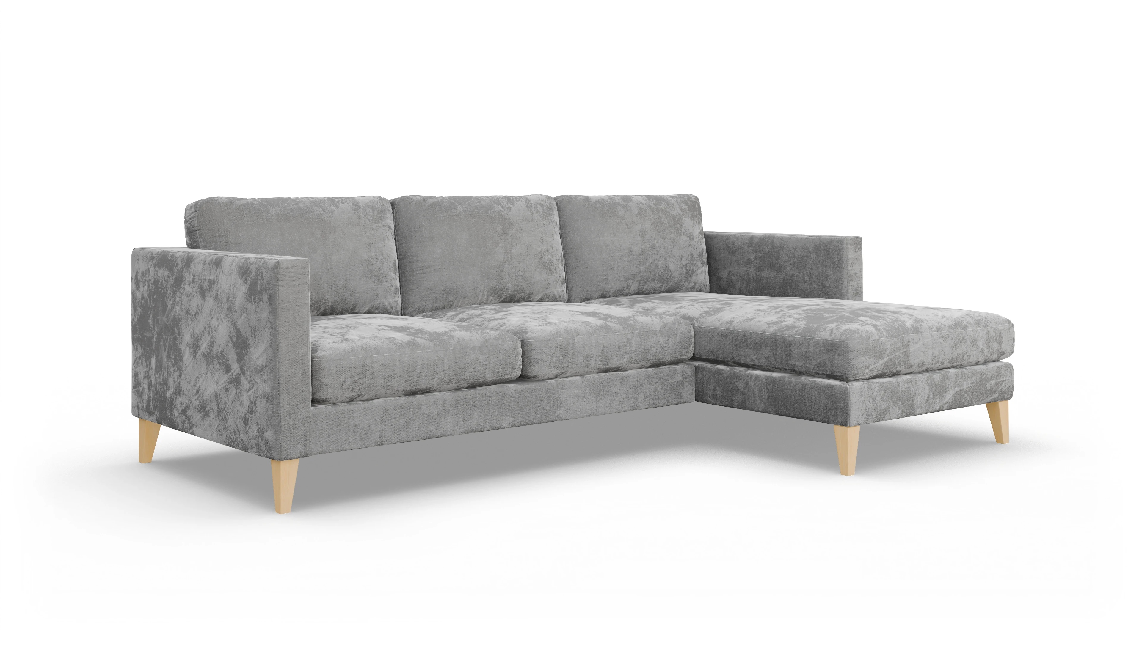 Montes Stoffsofa Ansicht des Produktes Montes Sofa mit Rec rechts in Stoff grau