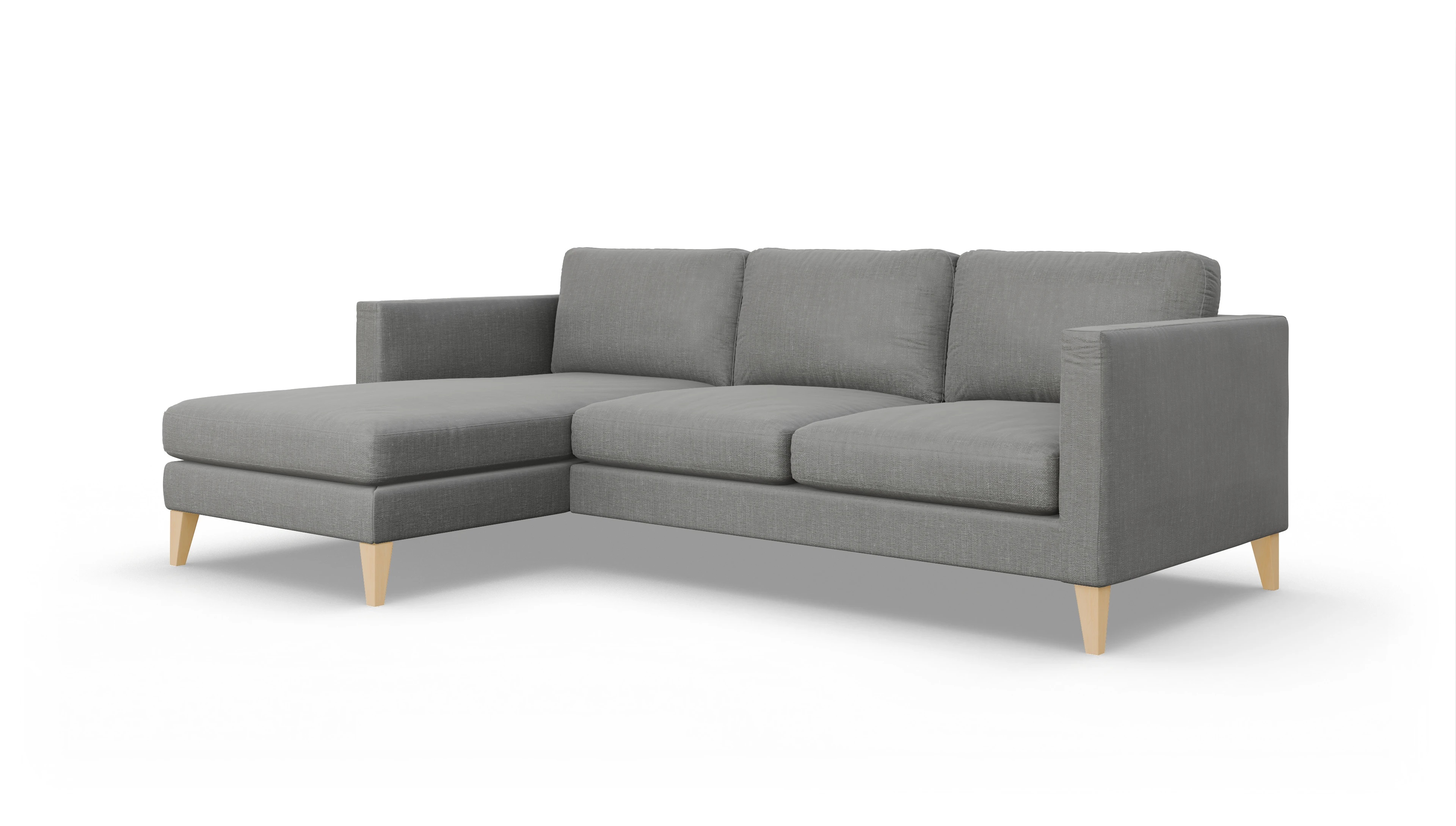Montes Stoffsofa Ansicht des Produktes Montes Sofa mit Rec links in Stoff grau