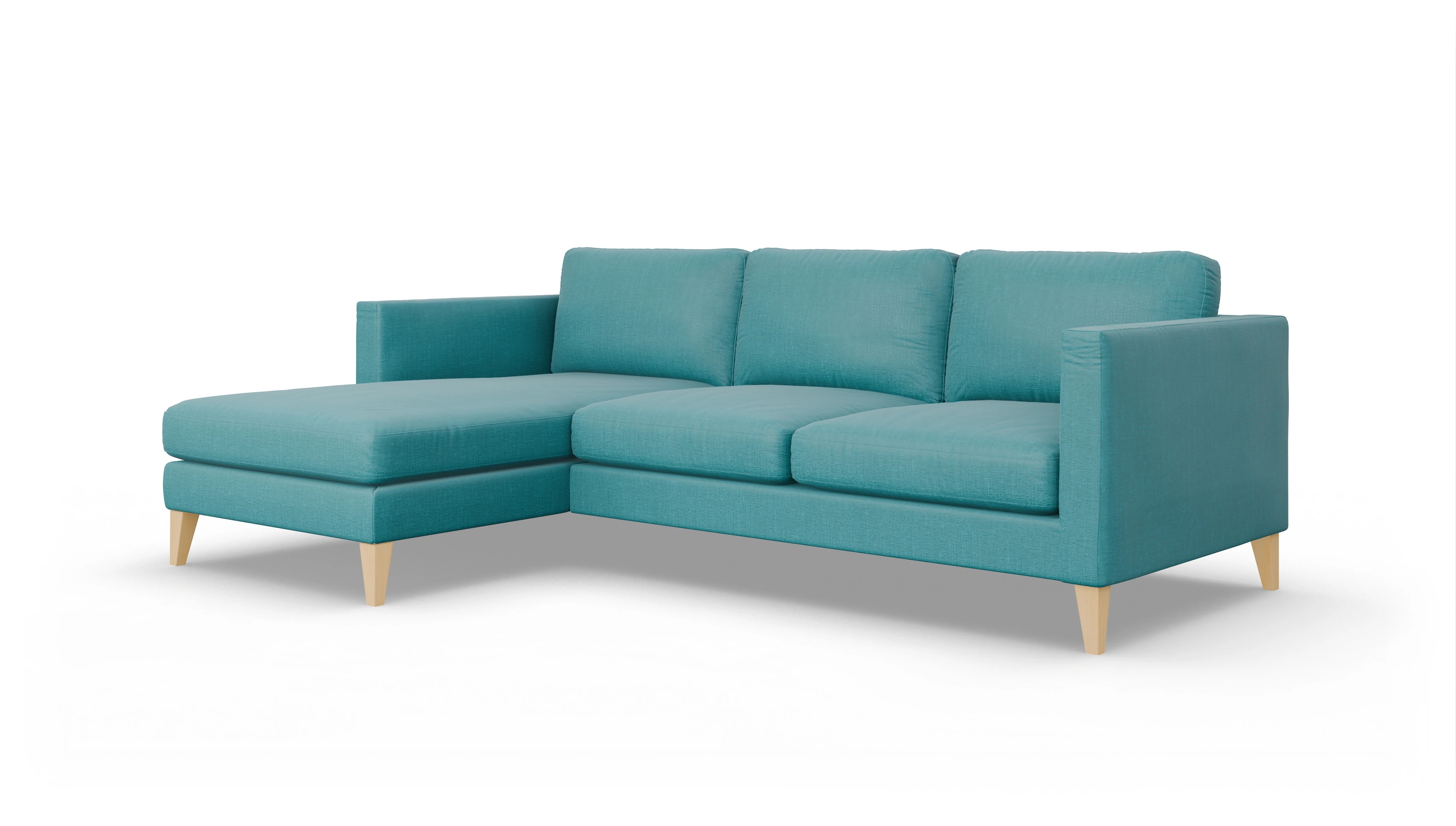 Montes Stoffsofa Ansicht des Produktes Montes Sofa mit Rec links in Stoff blau