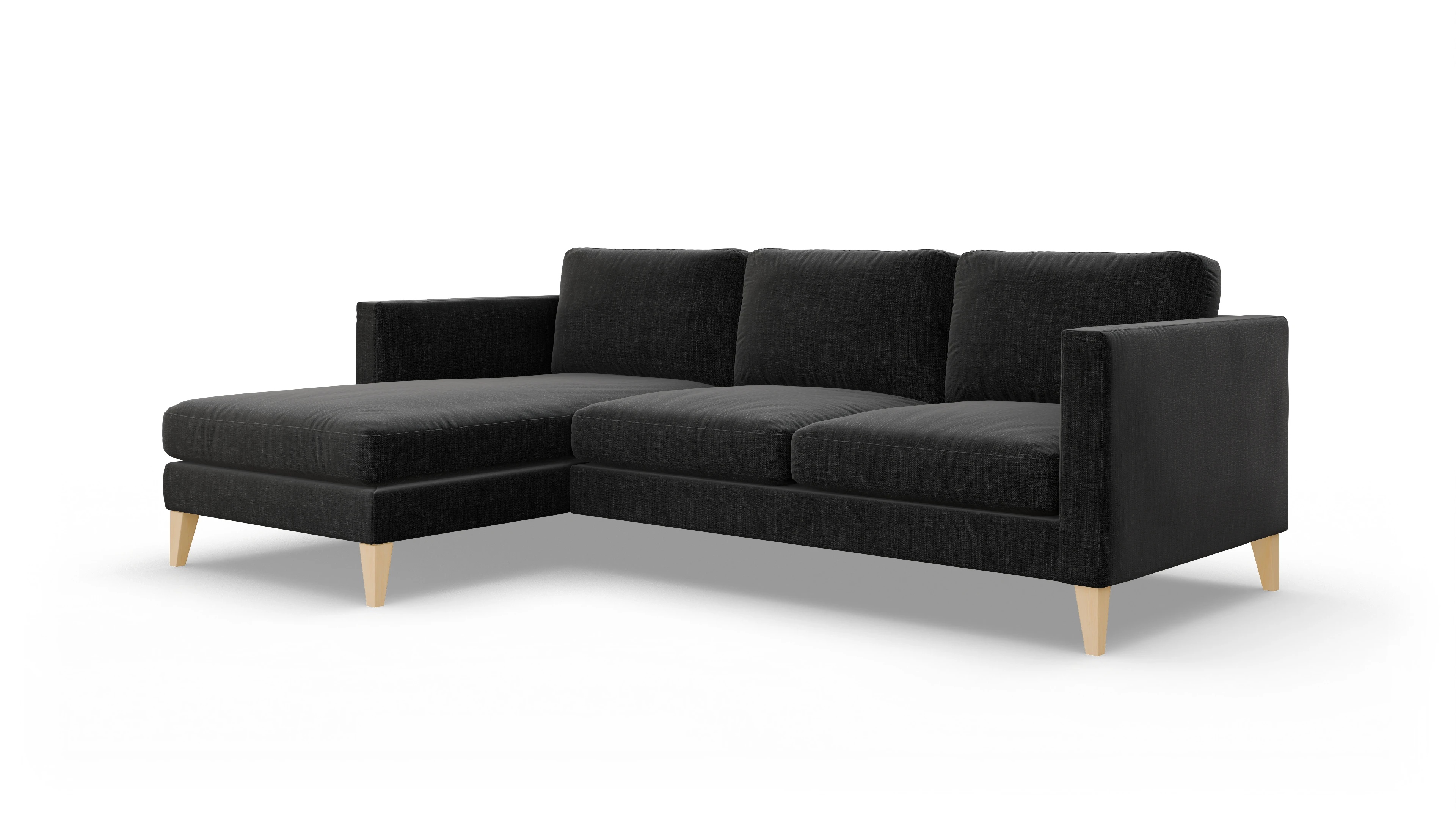 Montes Stoffsofa Ansicht des Produktes Montes Sofa mit Rec links in Stoff schwarz