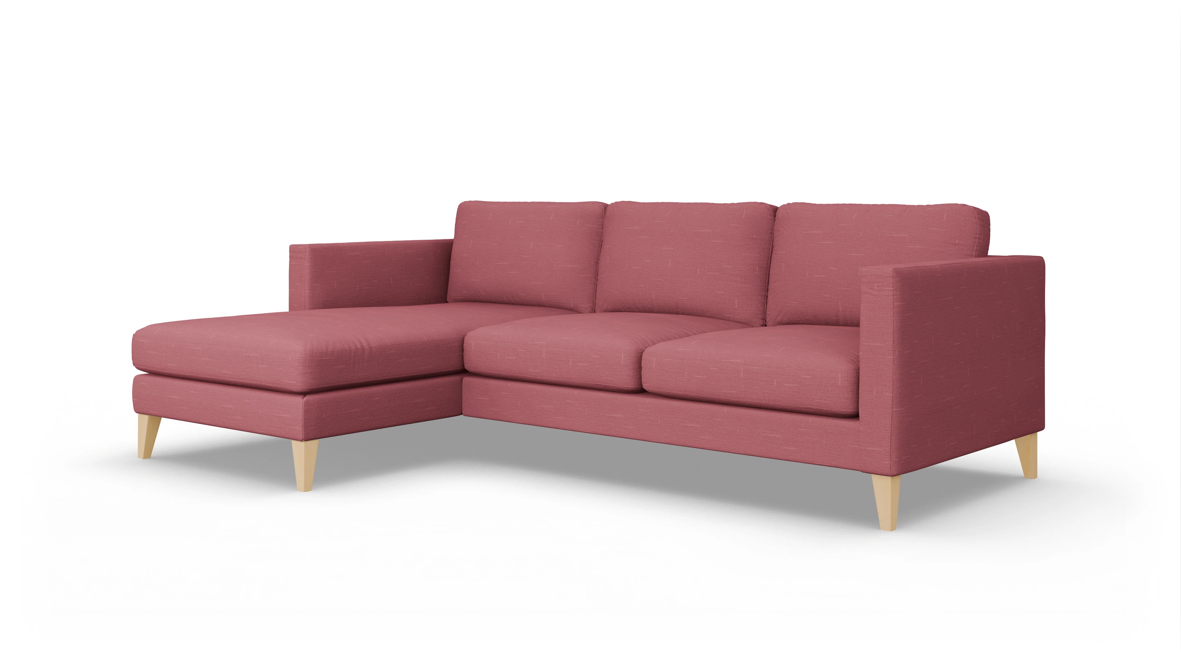 Ansicht des Produktes Montes Sofa mit Rec links in Stoff rot