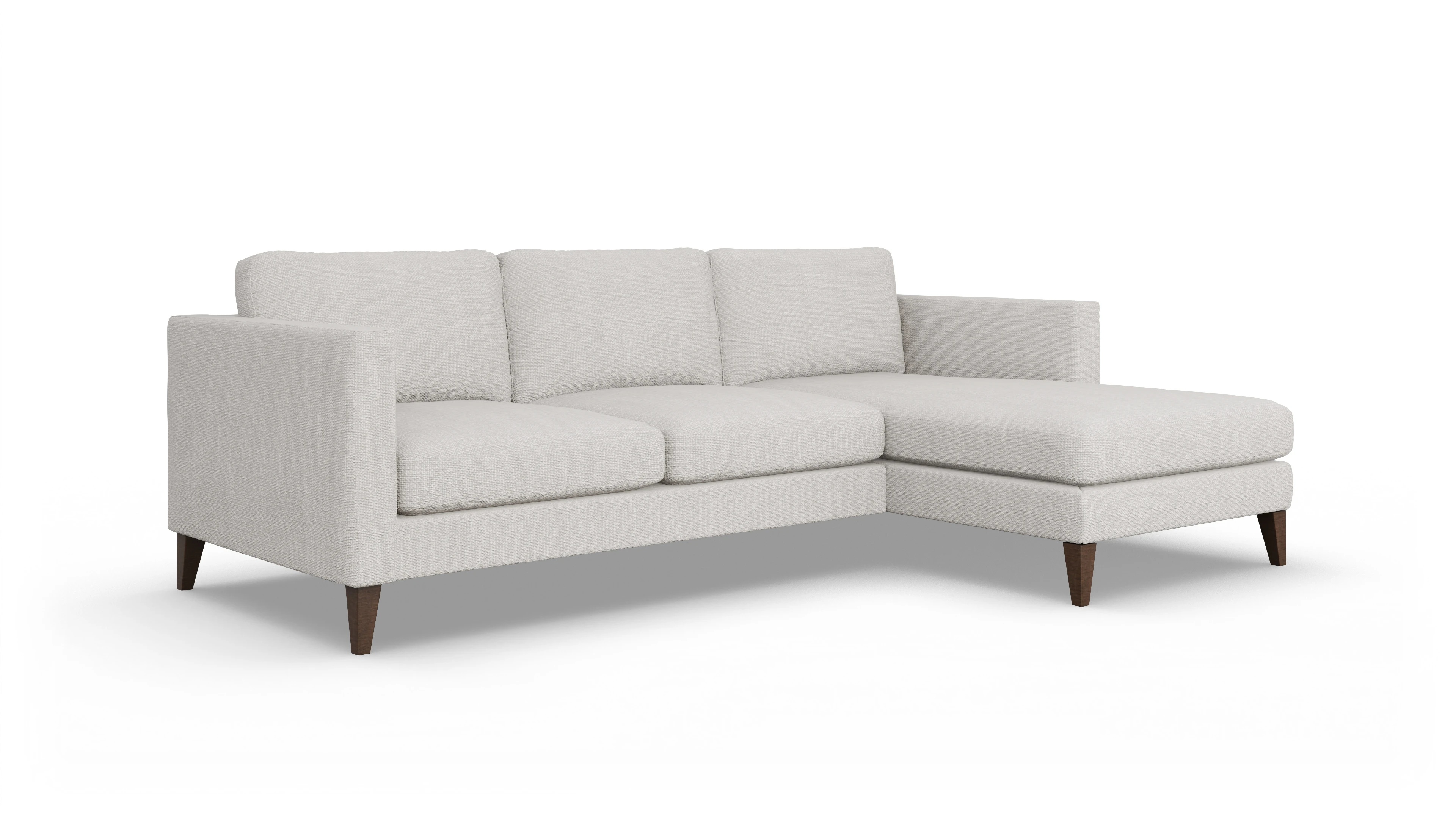 Montes Stoffsofa Ansicht des Produktes Montes Sofa mit Rec rechts in Stoff weiß