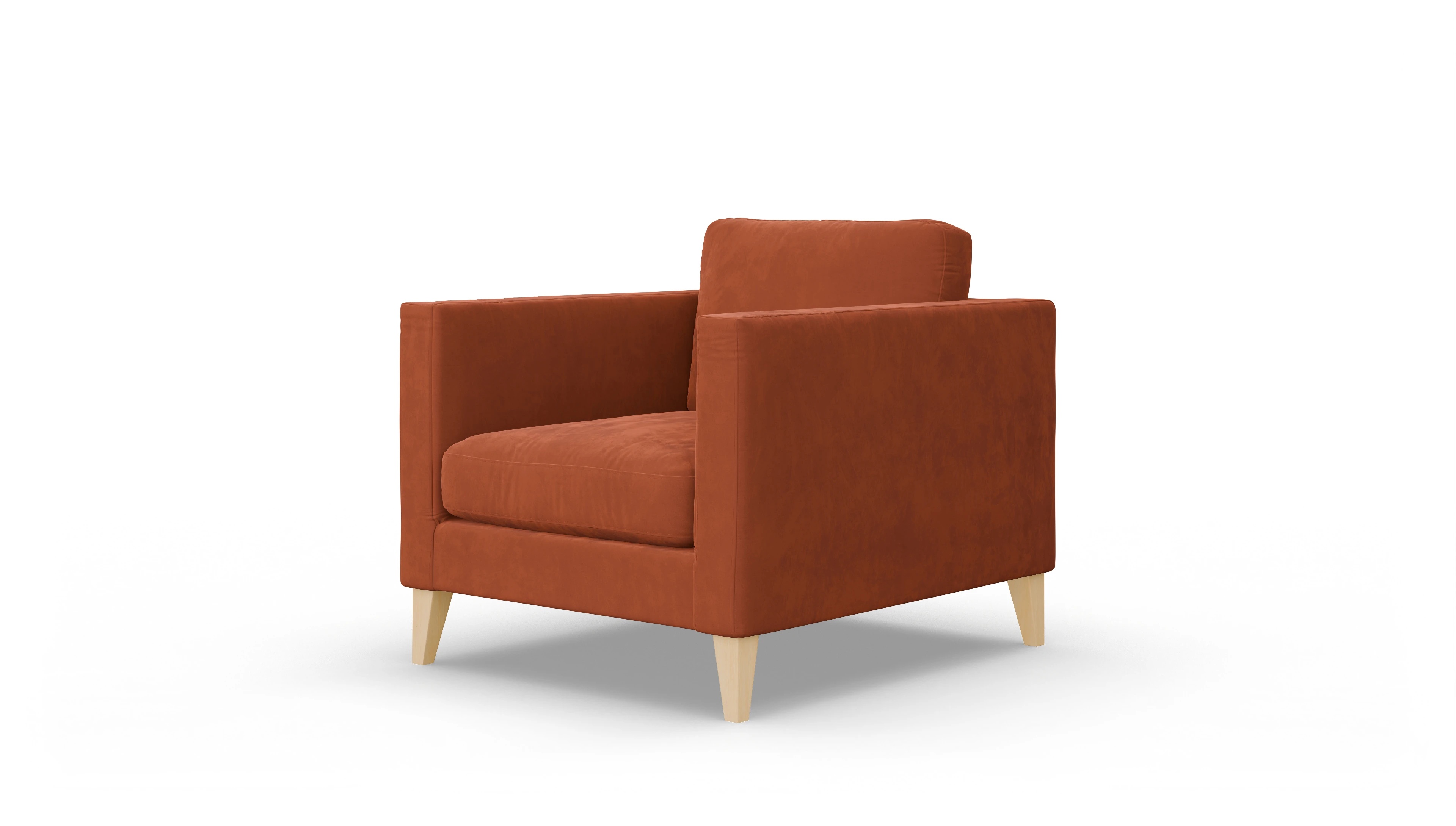 Montes Stoffsessel Ansicht des Produktes Montes Sessel in Samt orange
