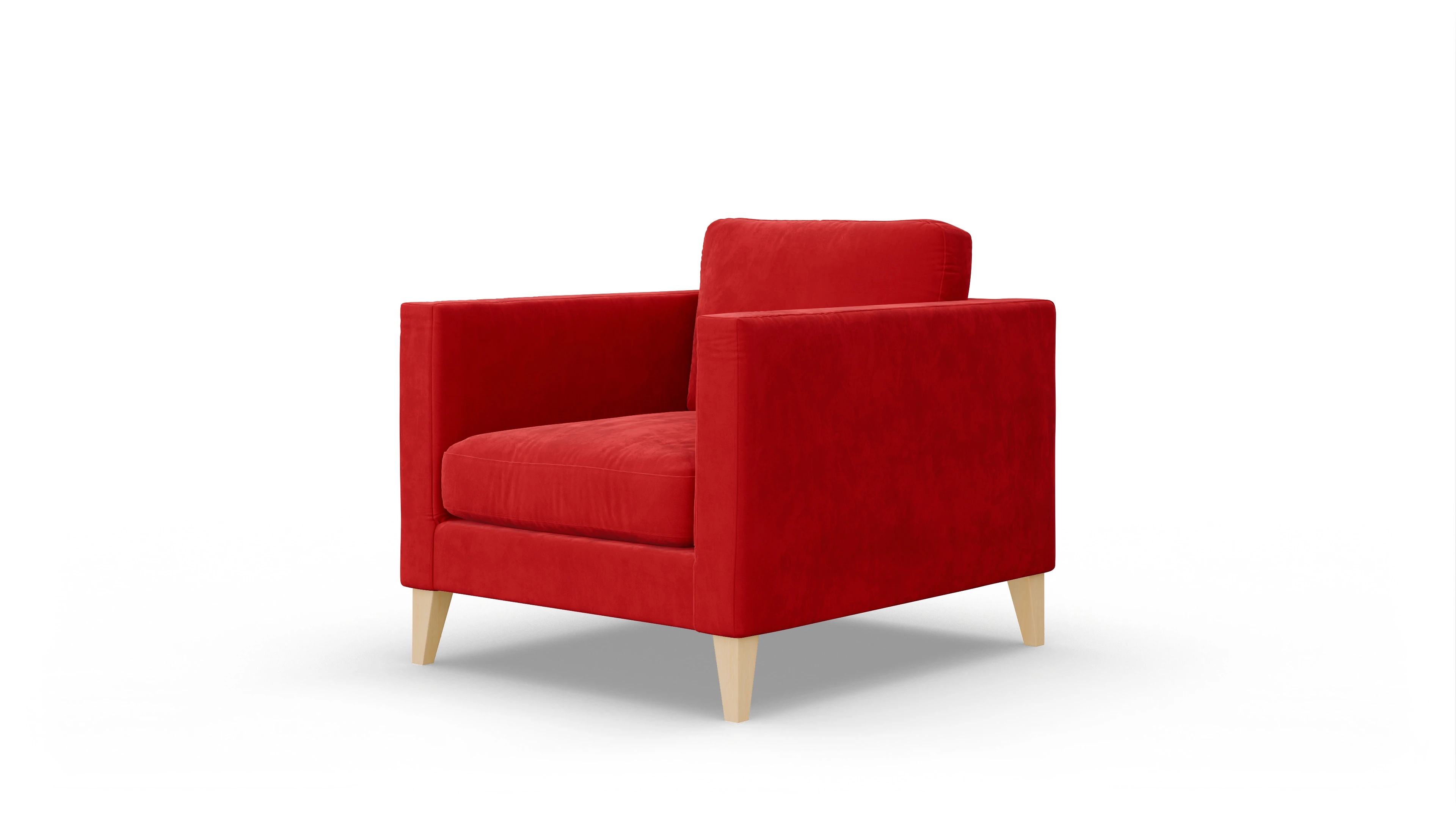 Montes Stoffsessel Ansicht des Produktes Montes Sessel in Samt rot