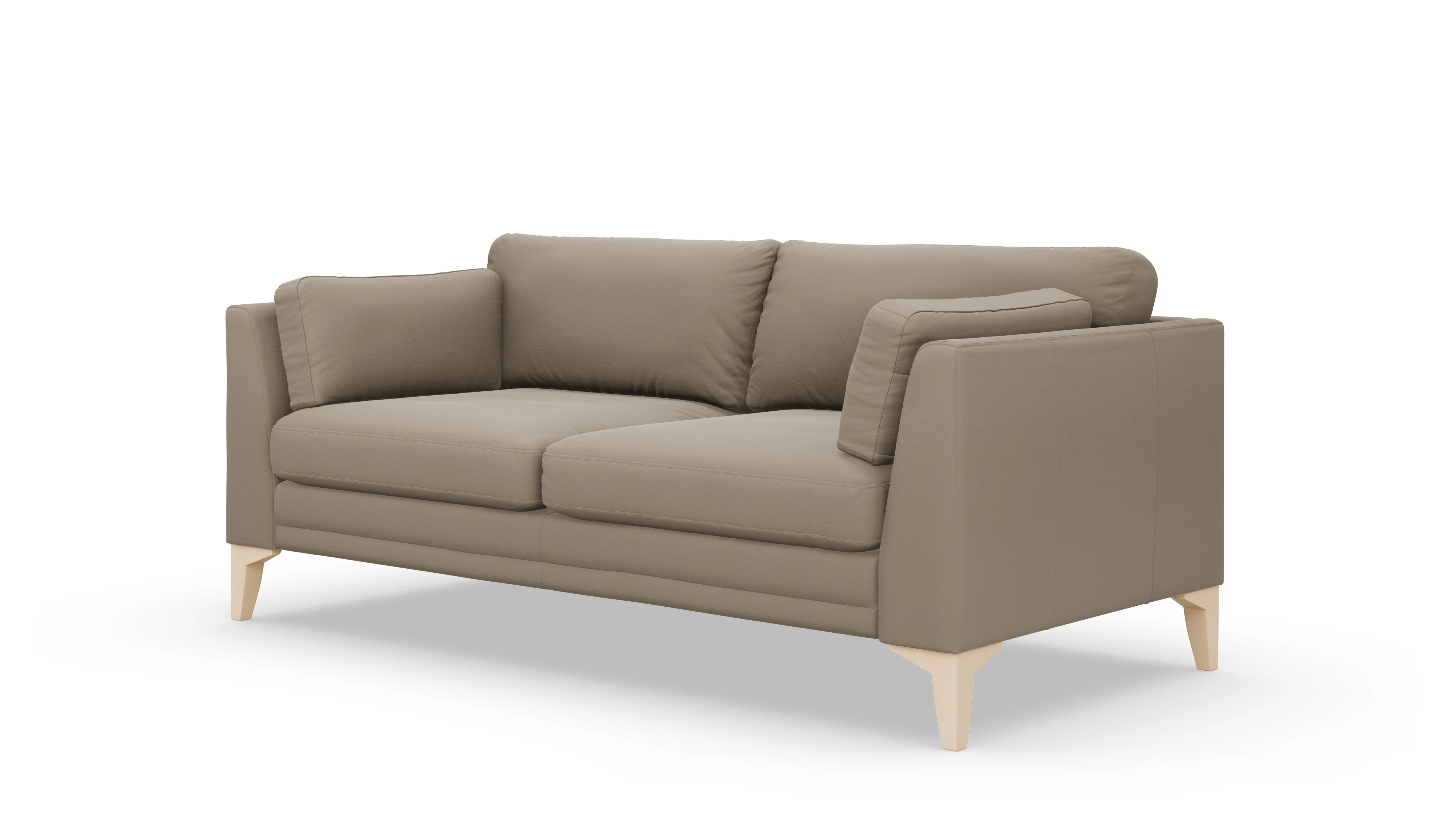 Village Ledersofa Ansicht des Produktes Village 2,5-Sitzer in Leder grau