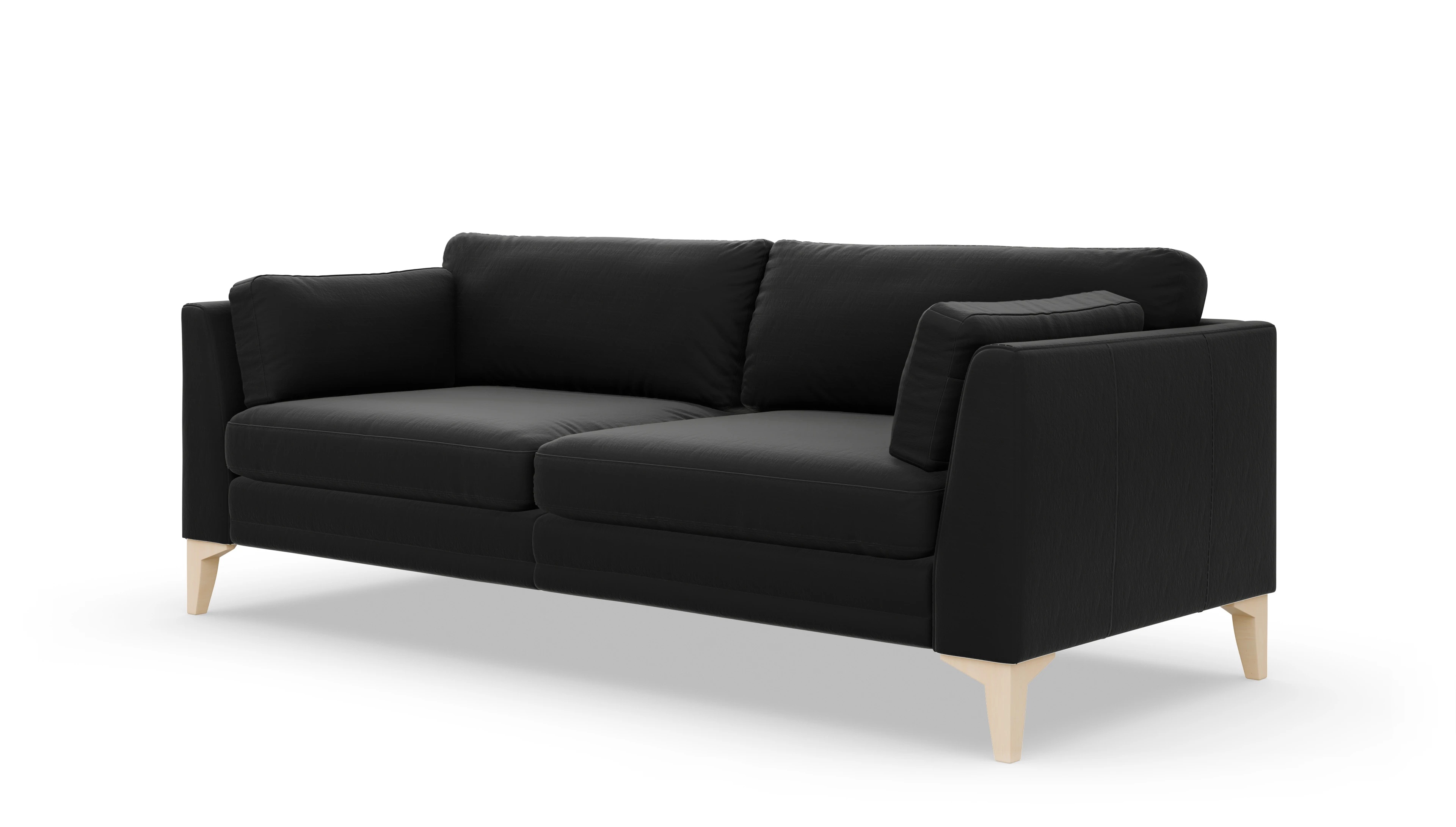 Village Ledersofa Ansicht des Produktes Village 3-Sitzer in Leder schwarz