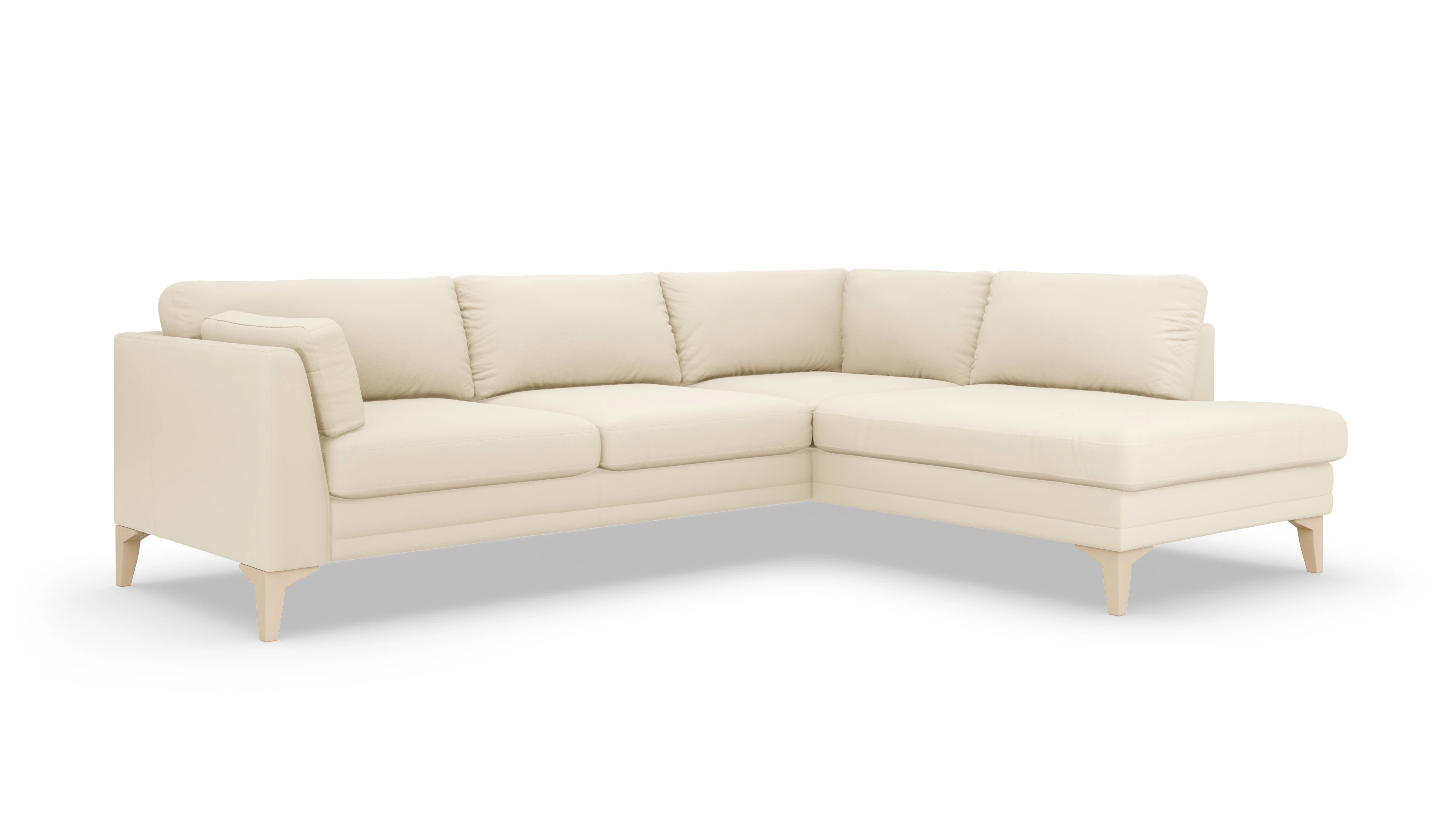 Village Ledersofa Ansicht des Produktes Village Sofa mit Rec rechts in Leder weiß