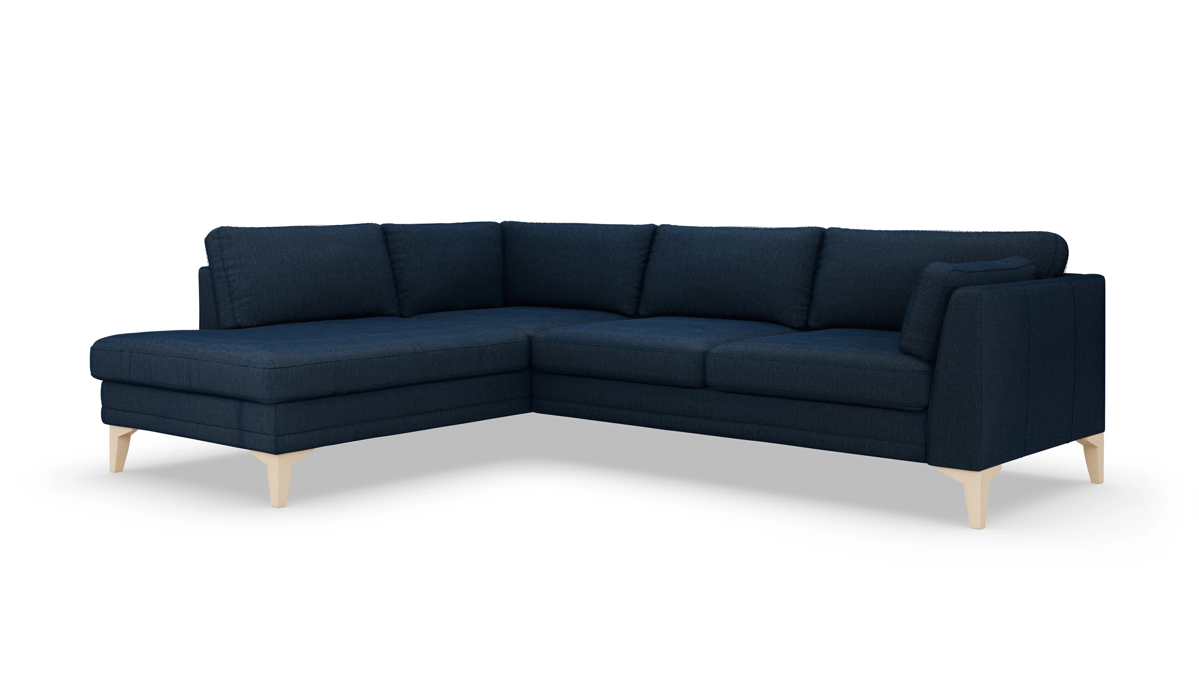 Village Stoffsofa Ansicht des Produktes Village Sofa mit Rec links in Stoff blau