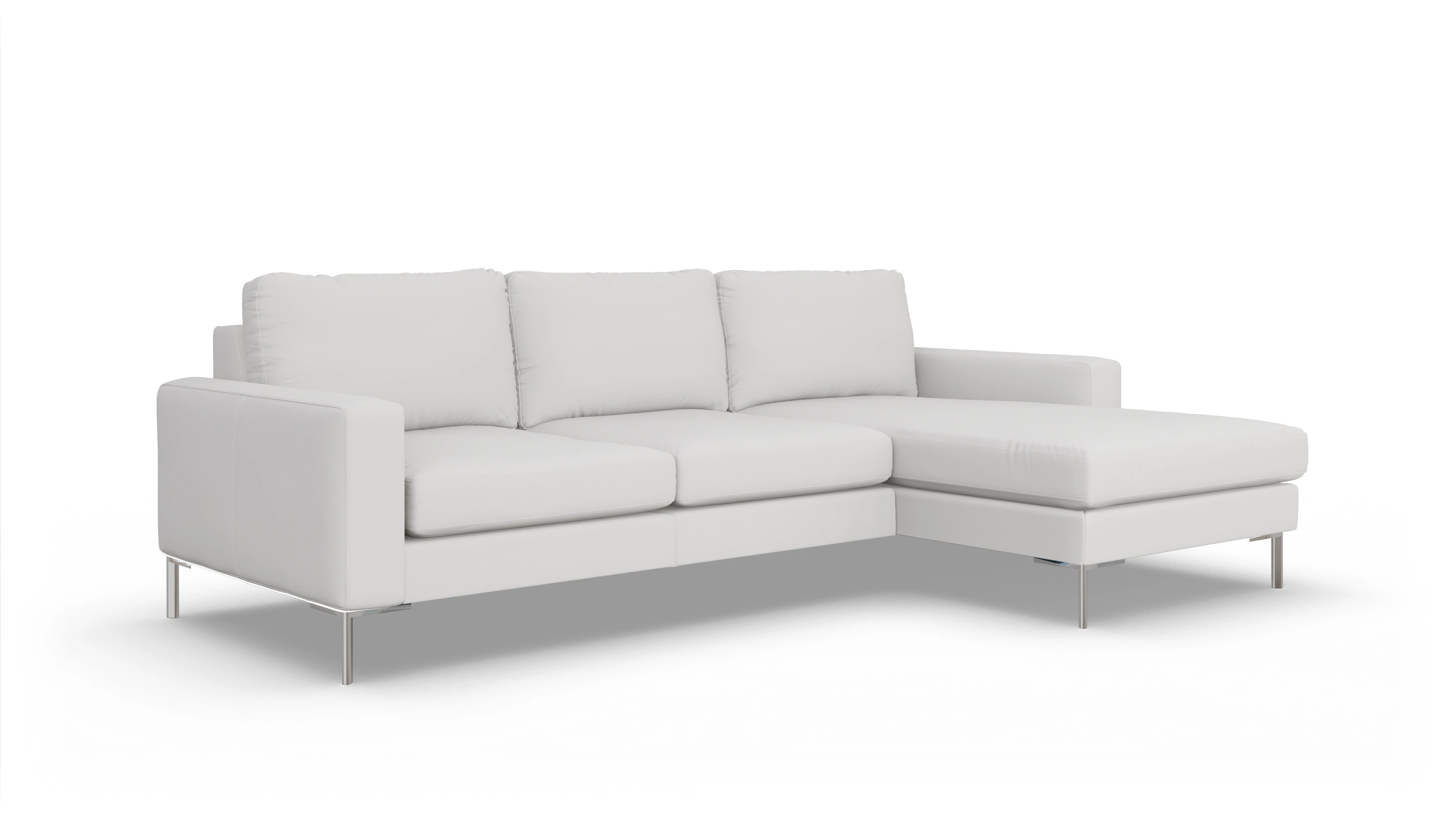 Ansicht des Produktes Pinedo Sofa mit Rec rechts in Leder weiß