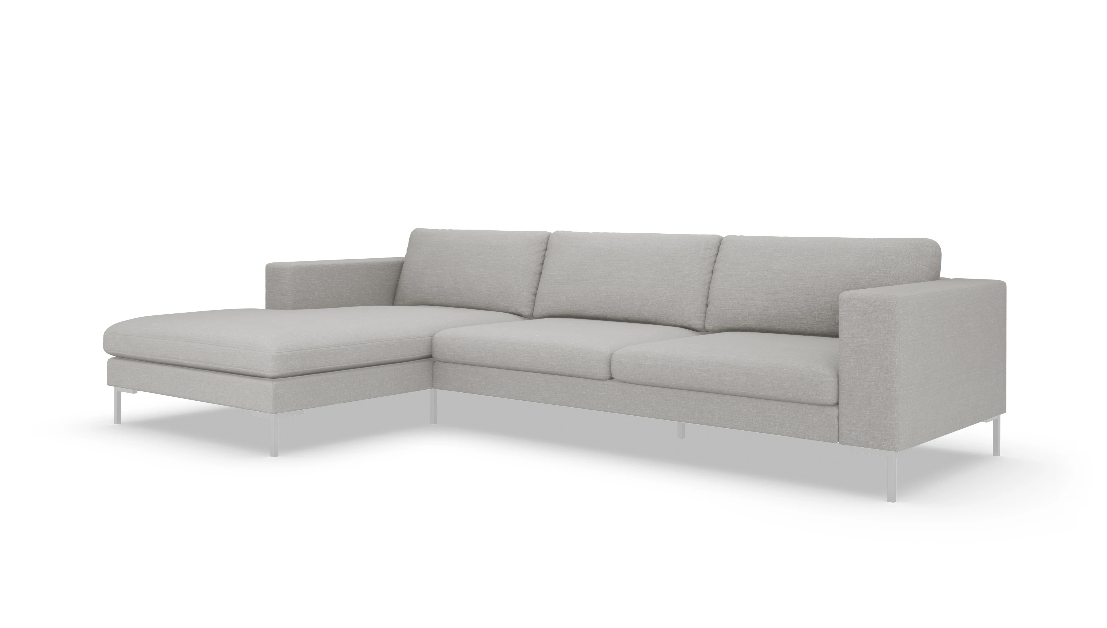 Ansicht des Produktes Paludan Sofa mit Rec links in Stoff grau