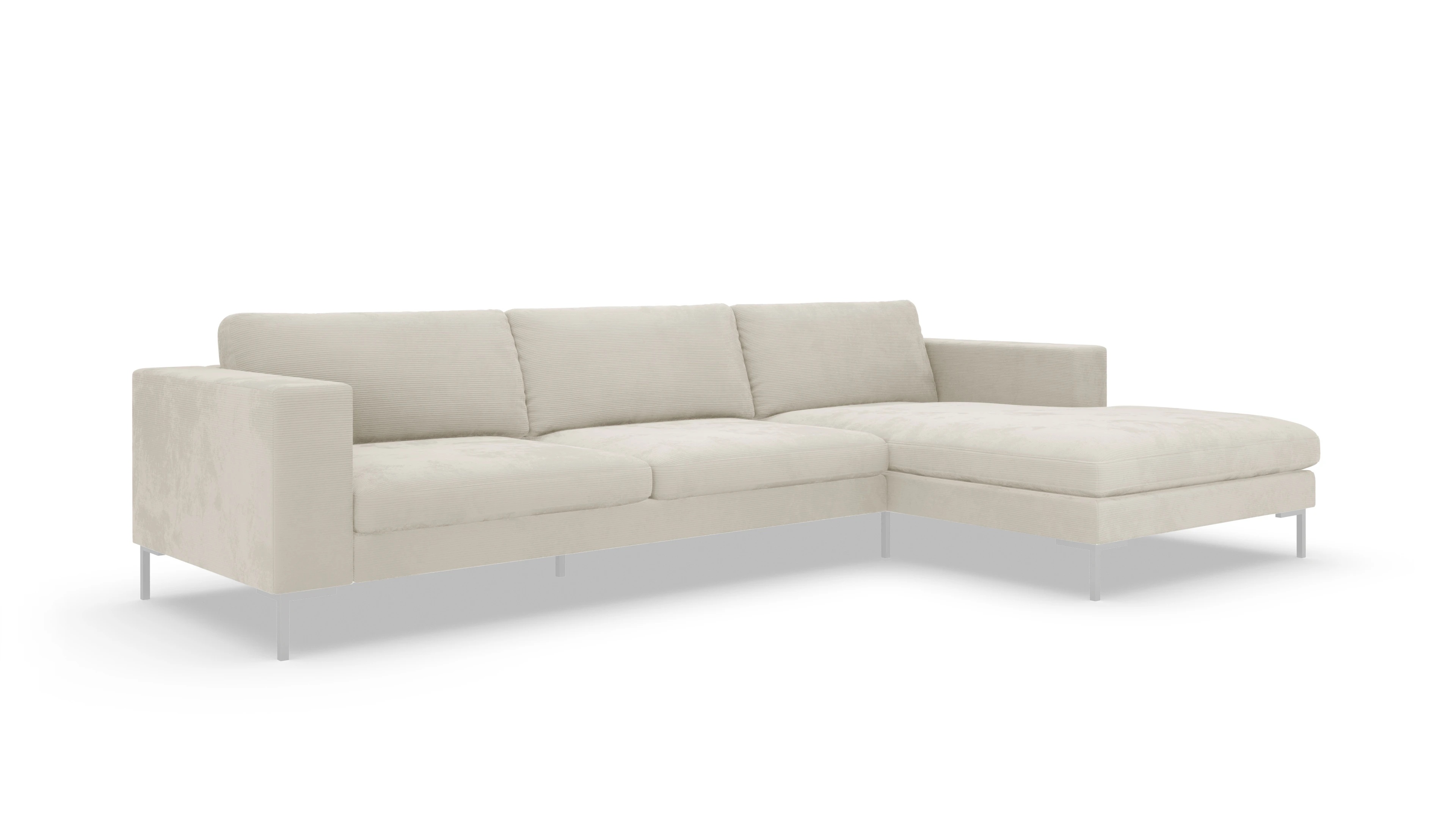 Designer-Couch Paludan Ansicht des Produktes Paludan Sofa mit Rec rechts in Cord weiß