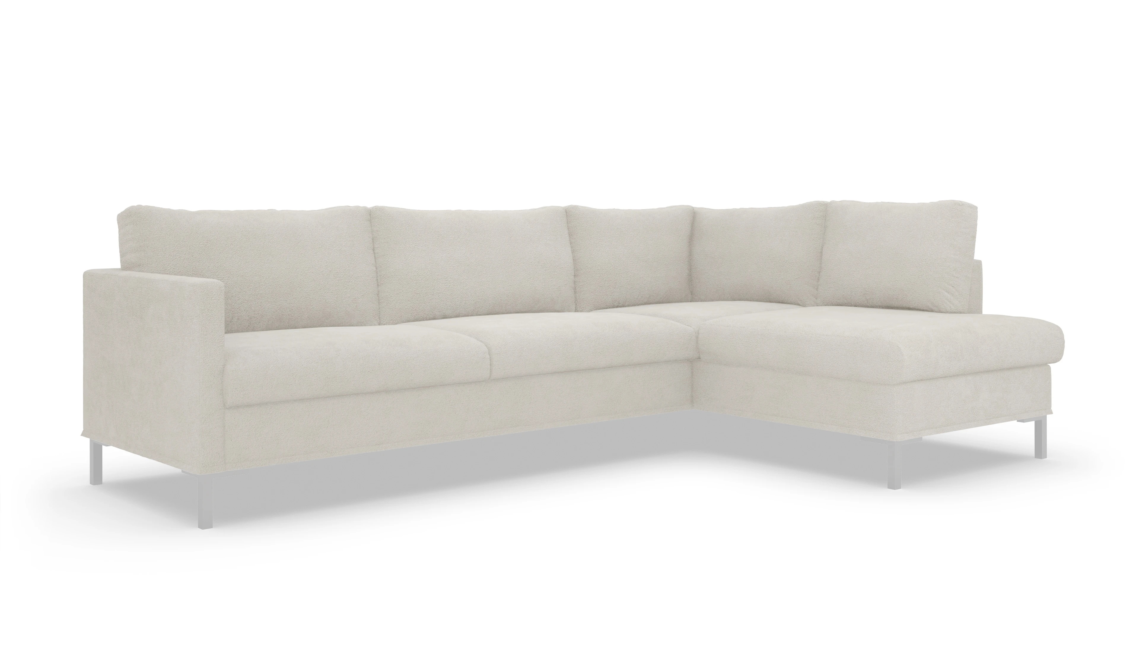 Ansicht des Produktes Jacobsen Sofa mit Rec rechts in Stoff weiß