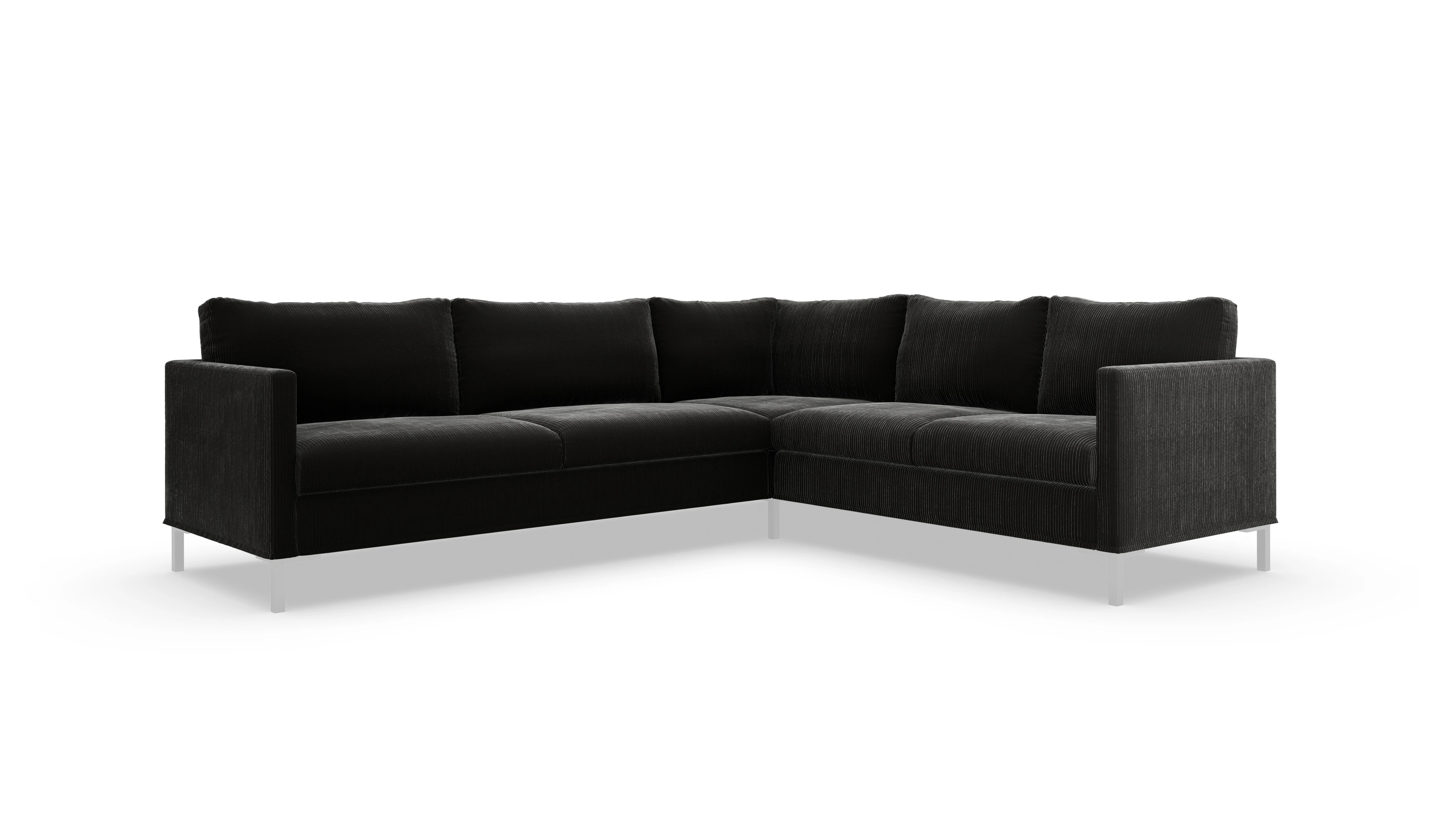 Jacobsen Hussen-Sofa Ansicht des Produktes Jacobsen Ecksofa Rechts in Cord grau