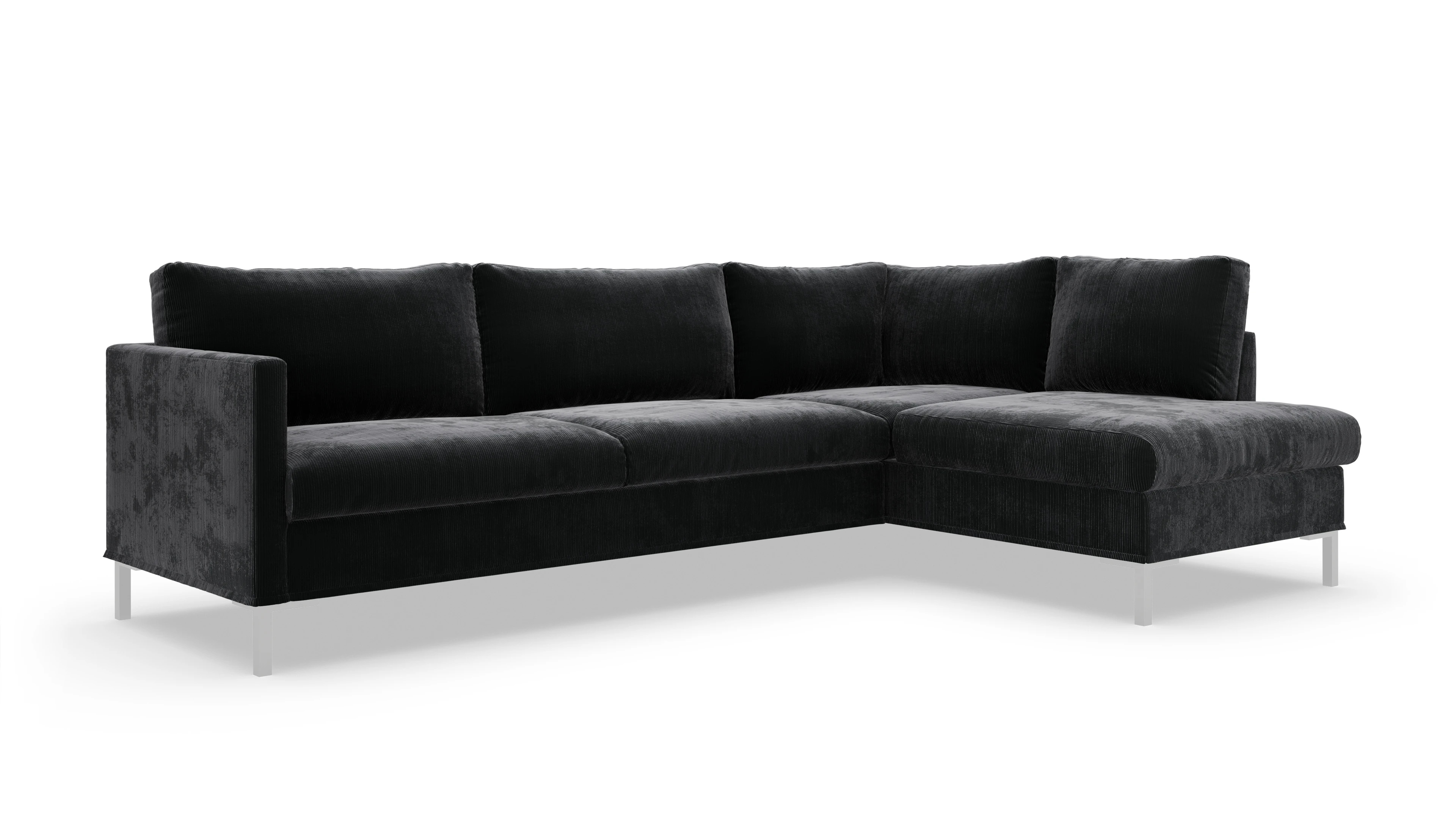 Jacobsen Hussen-Sofa Ansicht des Produktes Jacobsen Sofa mit Rec rechts in Cord grau