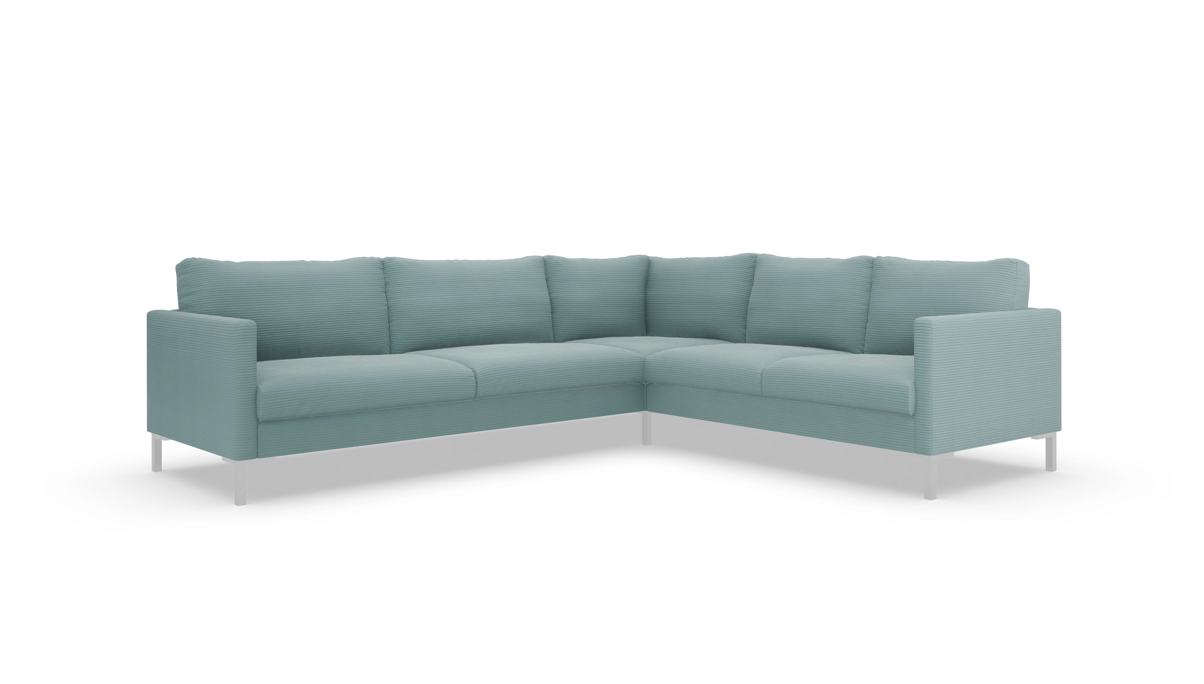 Jacobsen Stoffsofa Ansicht des Produktes Jacobsen Ecksofa Rechts in Cord blau