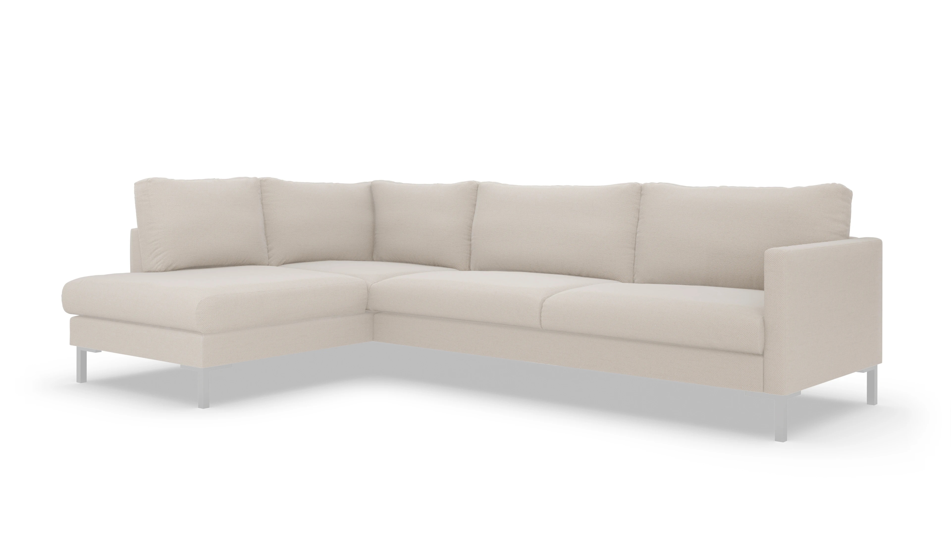 Ansicht des Produktes Jacobsen Sofa mit Rec links in Stoff weiß