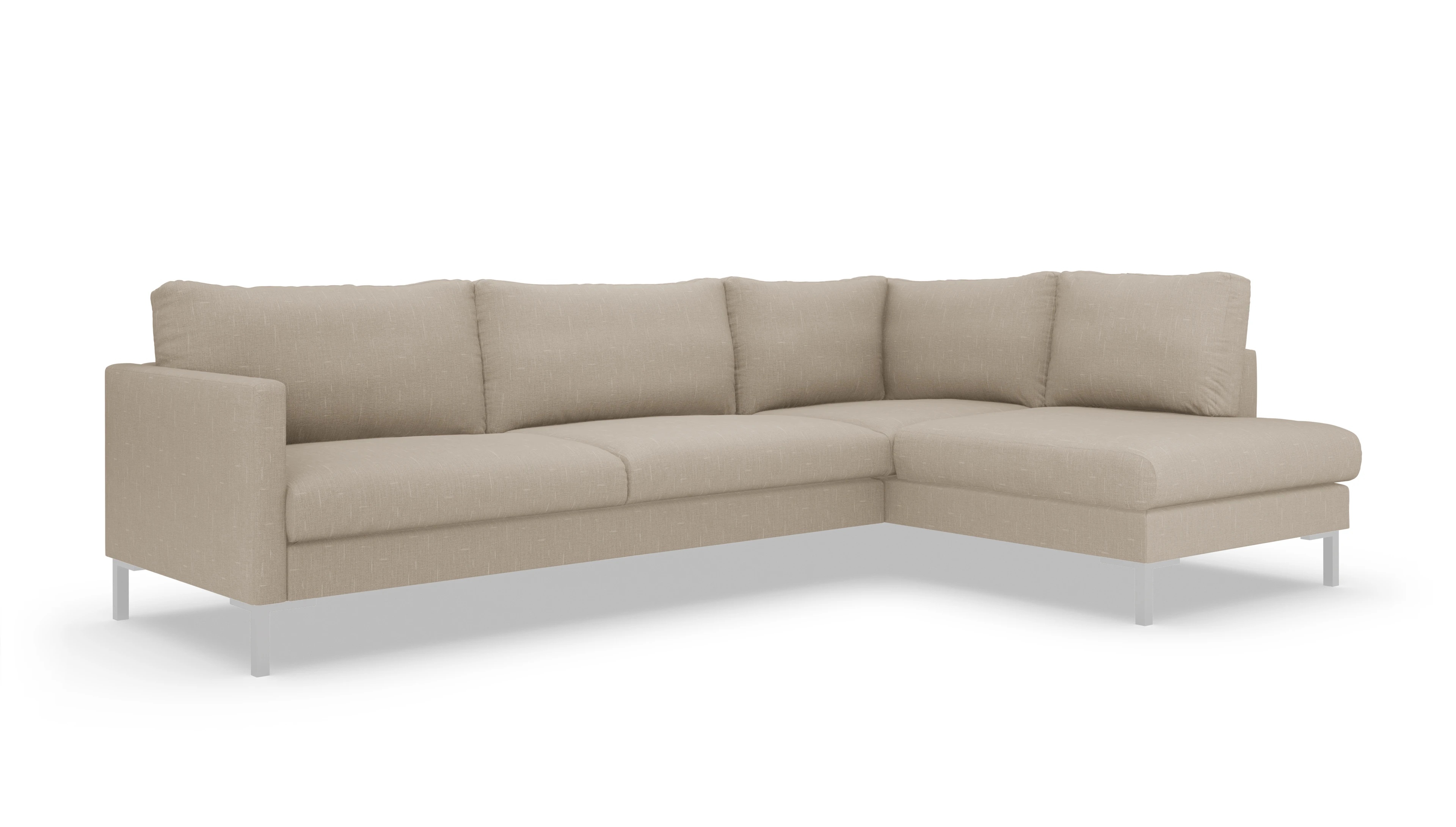 Ansicht des Produktes Jacobsen Sofa mit Rec rechts in Stoff beige