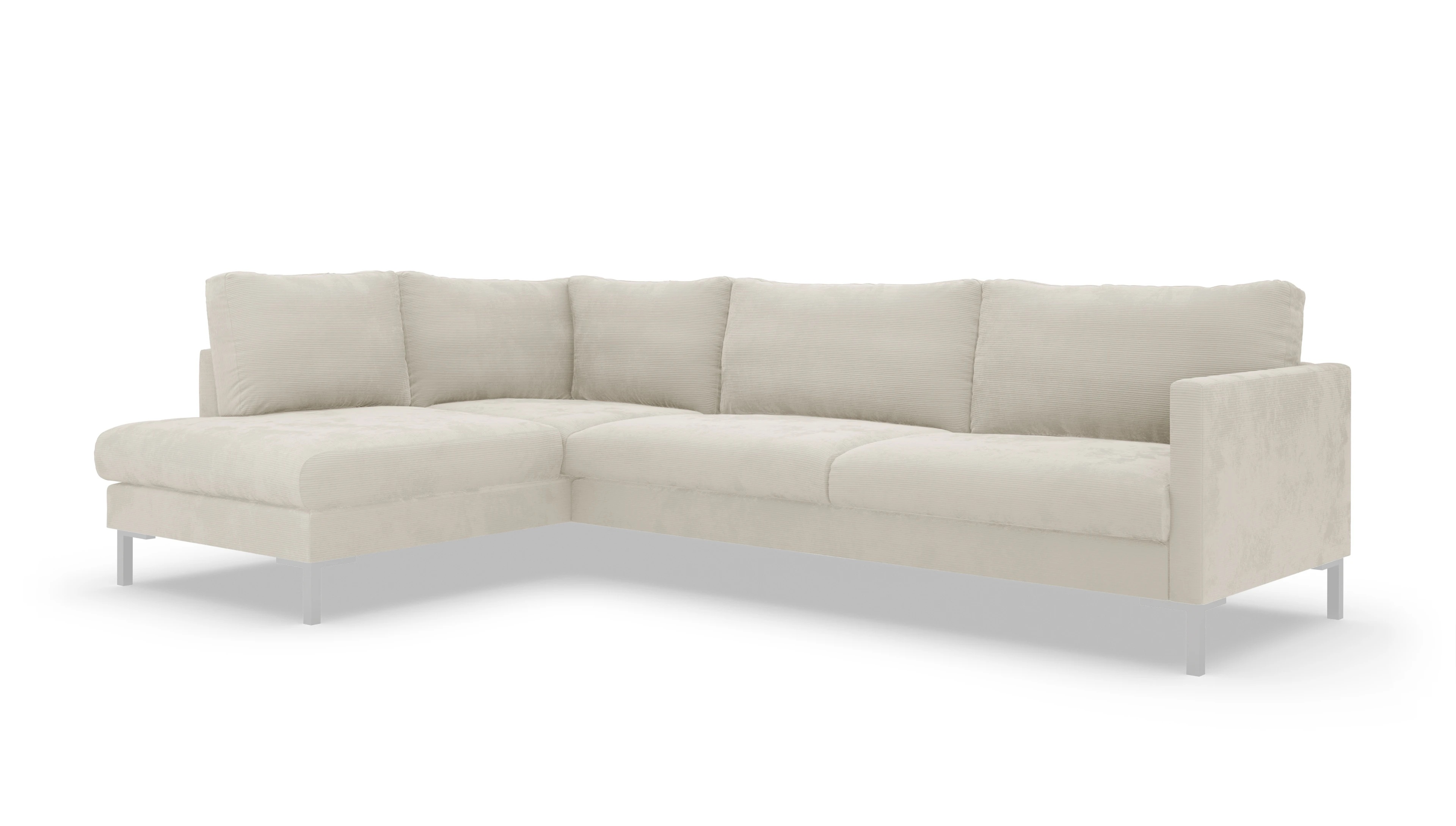 Jacobsen Stoffsofa Ansicht des Produktes Jacobsen Sofa mit Rec links in Cord weiß