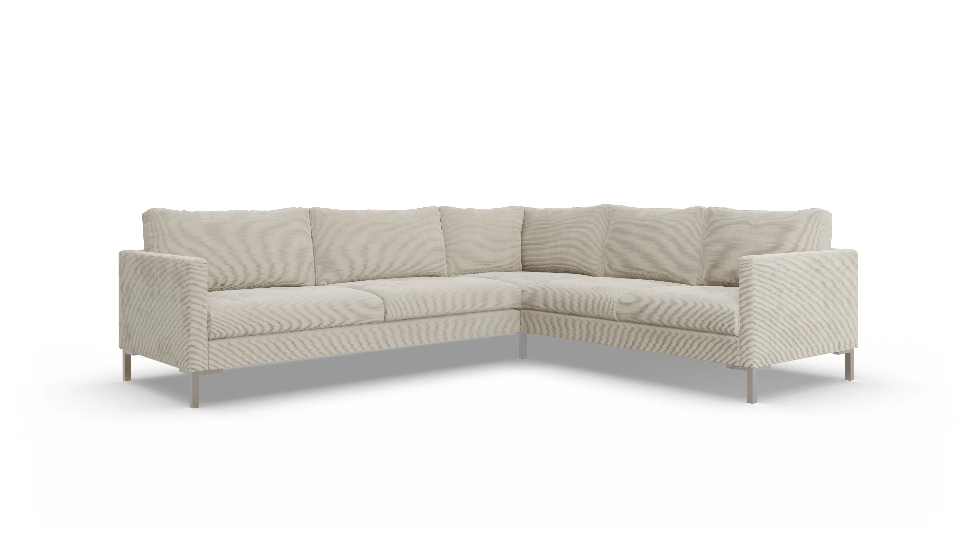 Ansicht des Produktes Jacobsen Ecksofa Rechts in Cord weiß