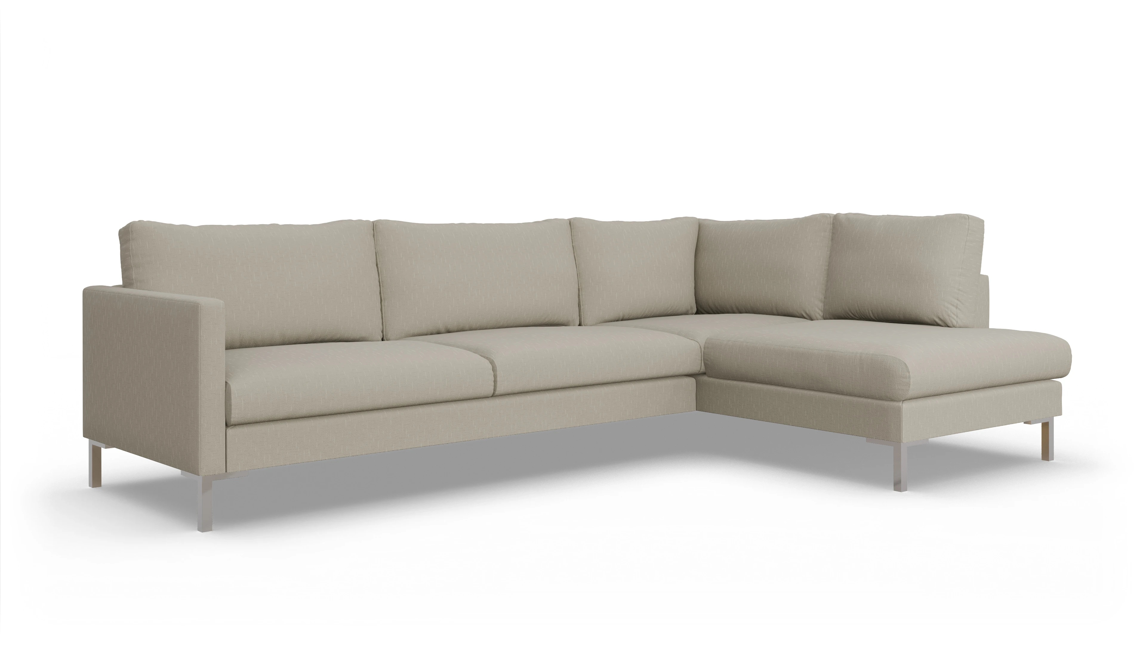 Ansicht des Produktes Jacobsen Sofa mit Rec rechts in Stoff weiß