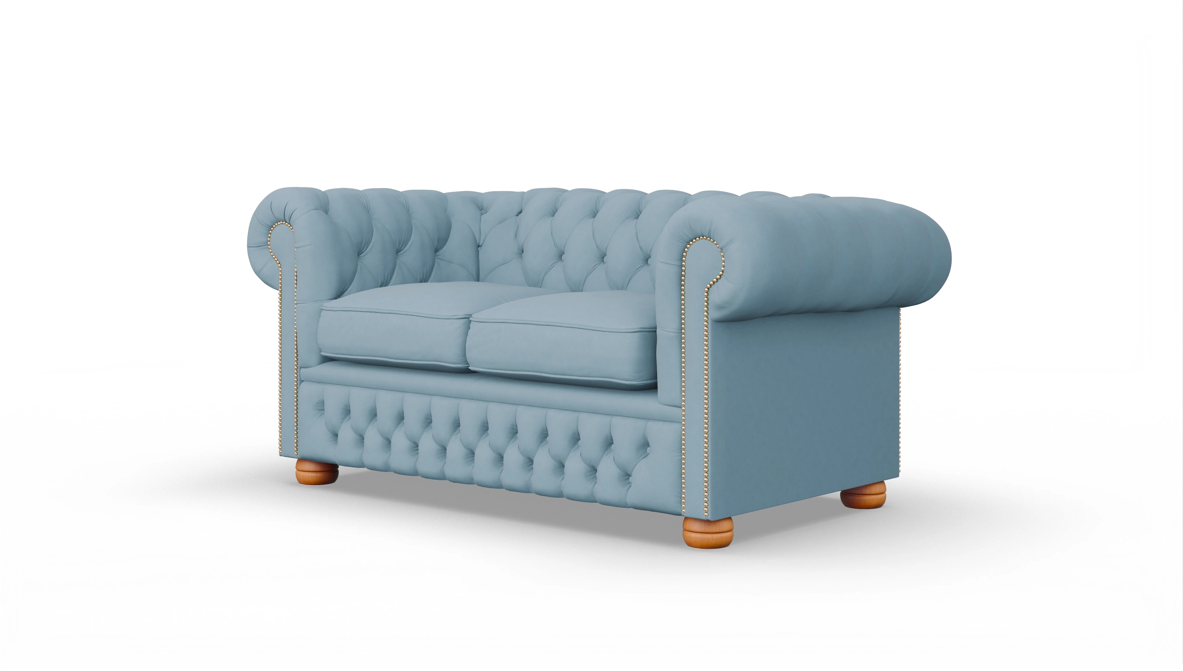 Chesterfield Sofa Oxford Ansicht des Produktes Oxford 2-Sitzer in Leder blau