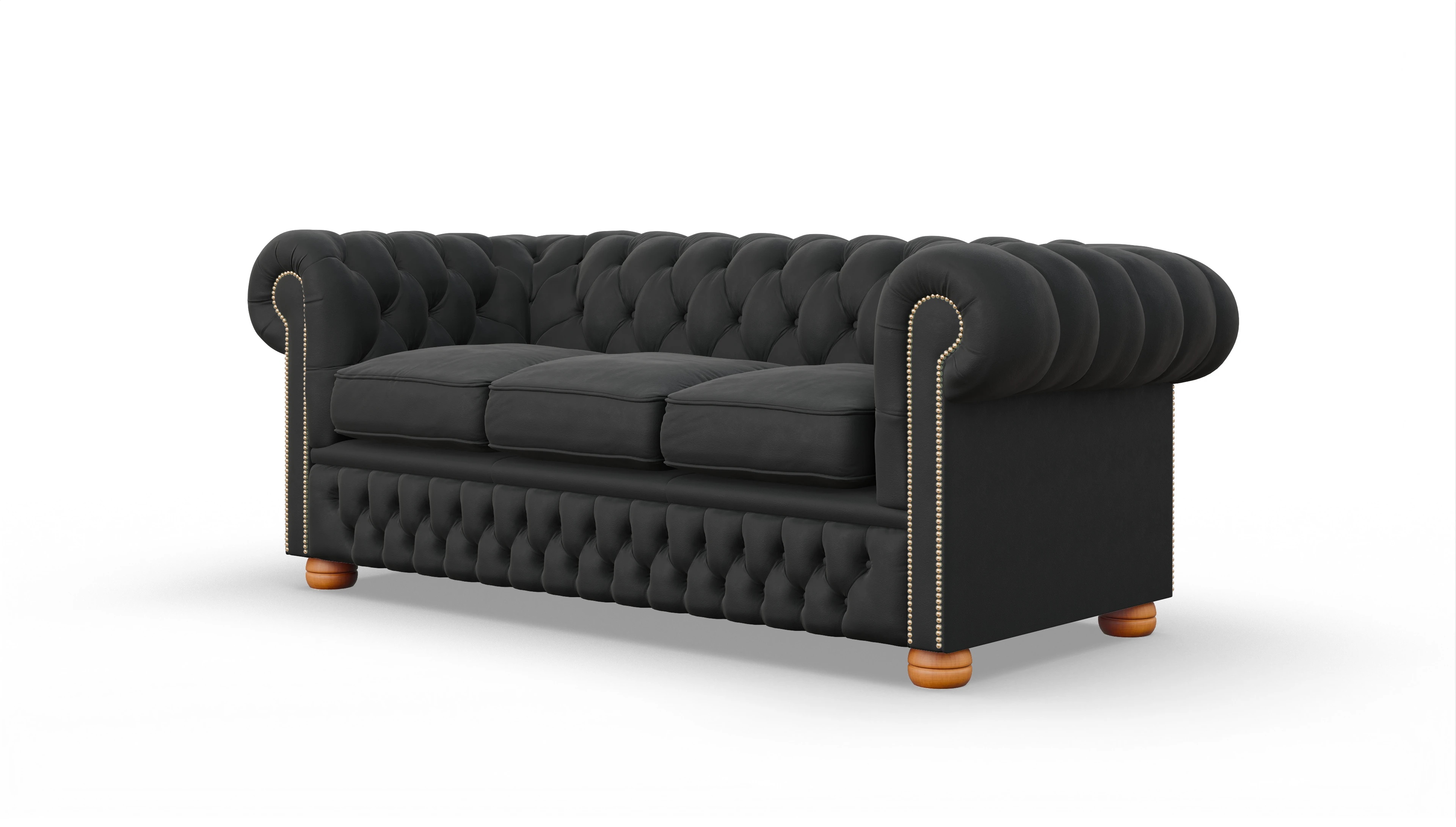 Ansicht des Produktes Oxford 3-Sitzer in Leder schwarz