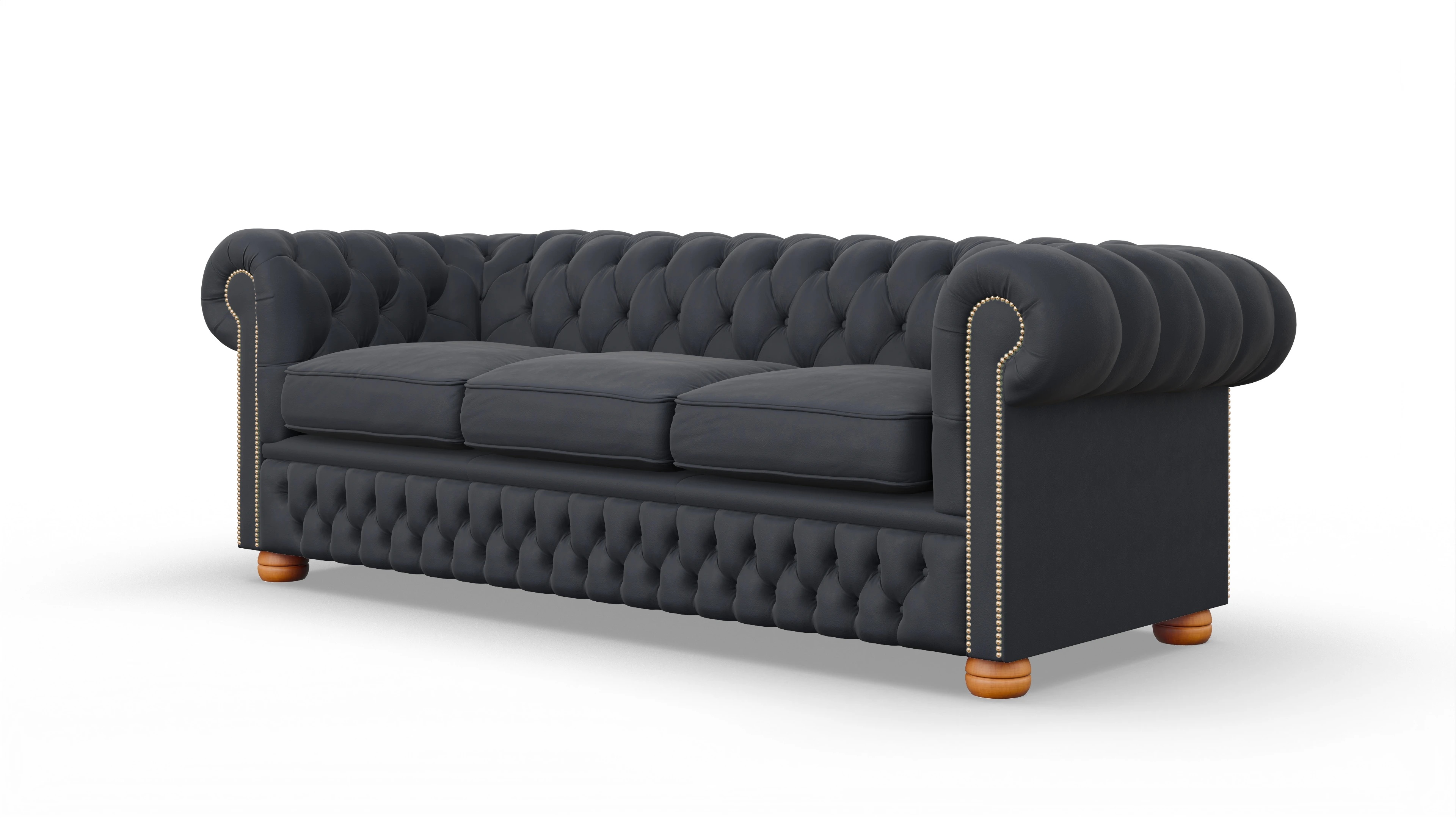 Chesterfield Sofa Oxford Ansicht des Produktes Oxford 3,5-Sitzer in Leder blau