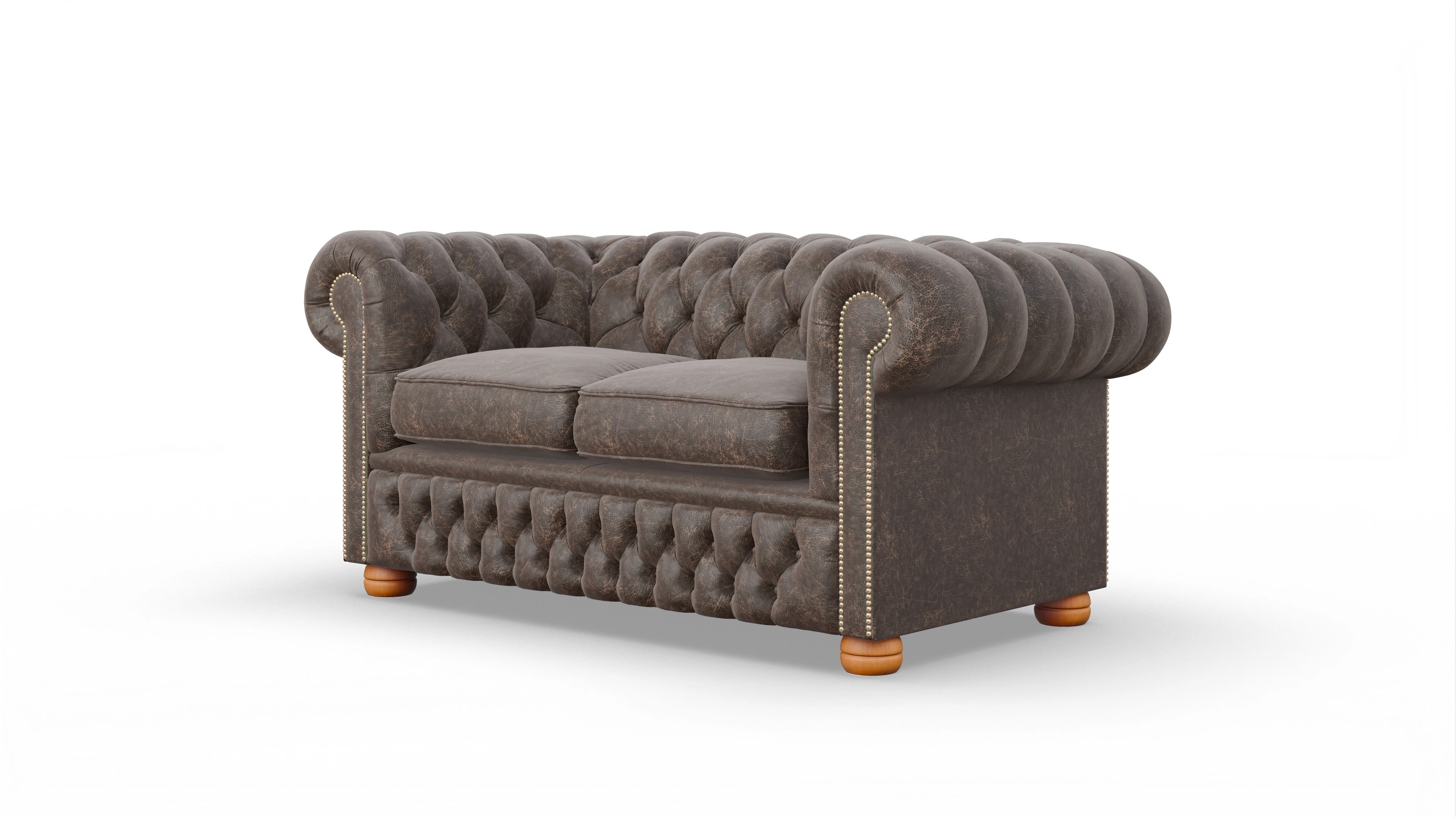 Chesterfield Sofa Oxford Ansicht des Produktes Oxford 2-Sitzer in Leder braun