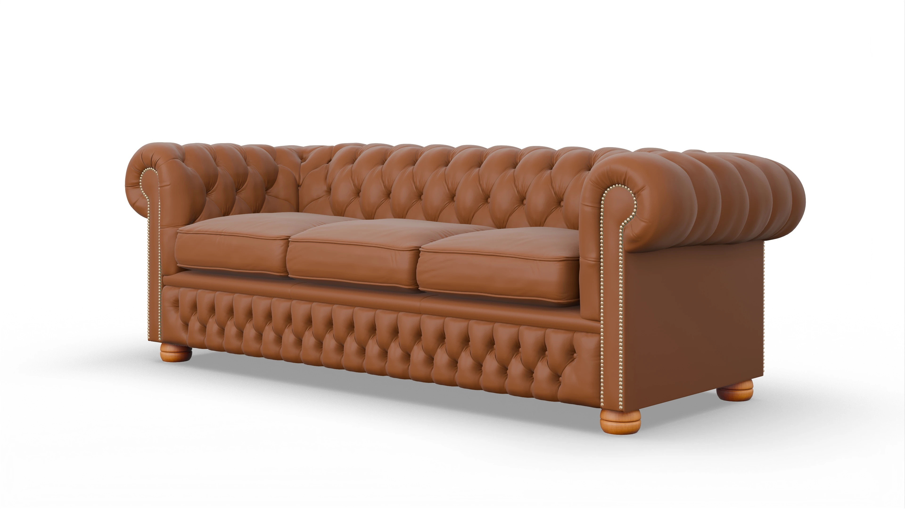 Chesterfield Sofa Oxford Ansicht des Produktes Oxford 3,5-Sitzer in Leder braun