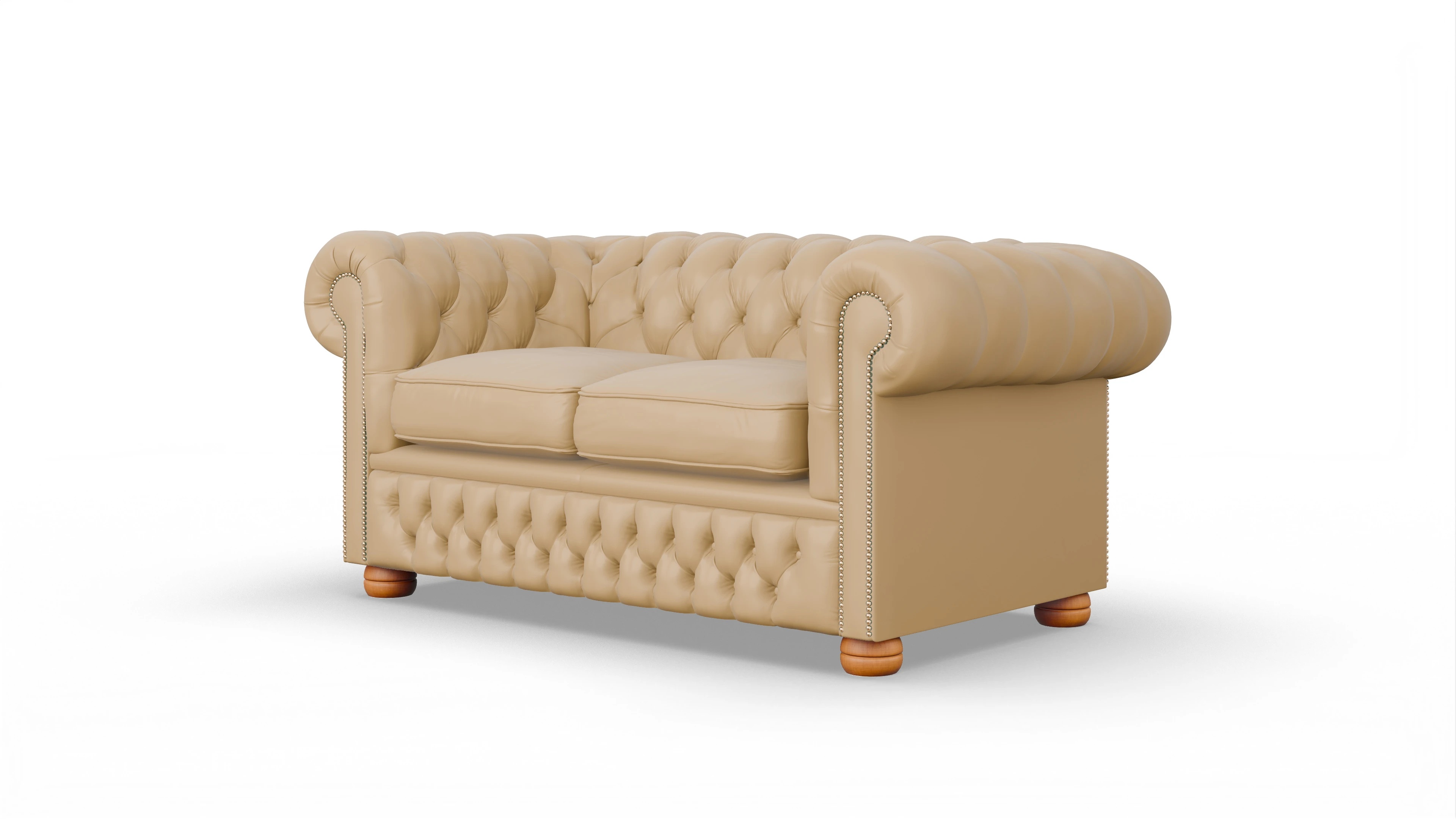 Chesterfield Sofa Oxford Ansicht des Produktes Oxford 2-Sitzer in Leder beige