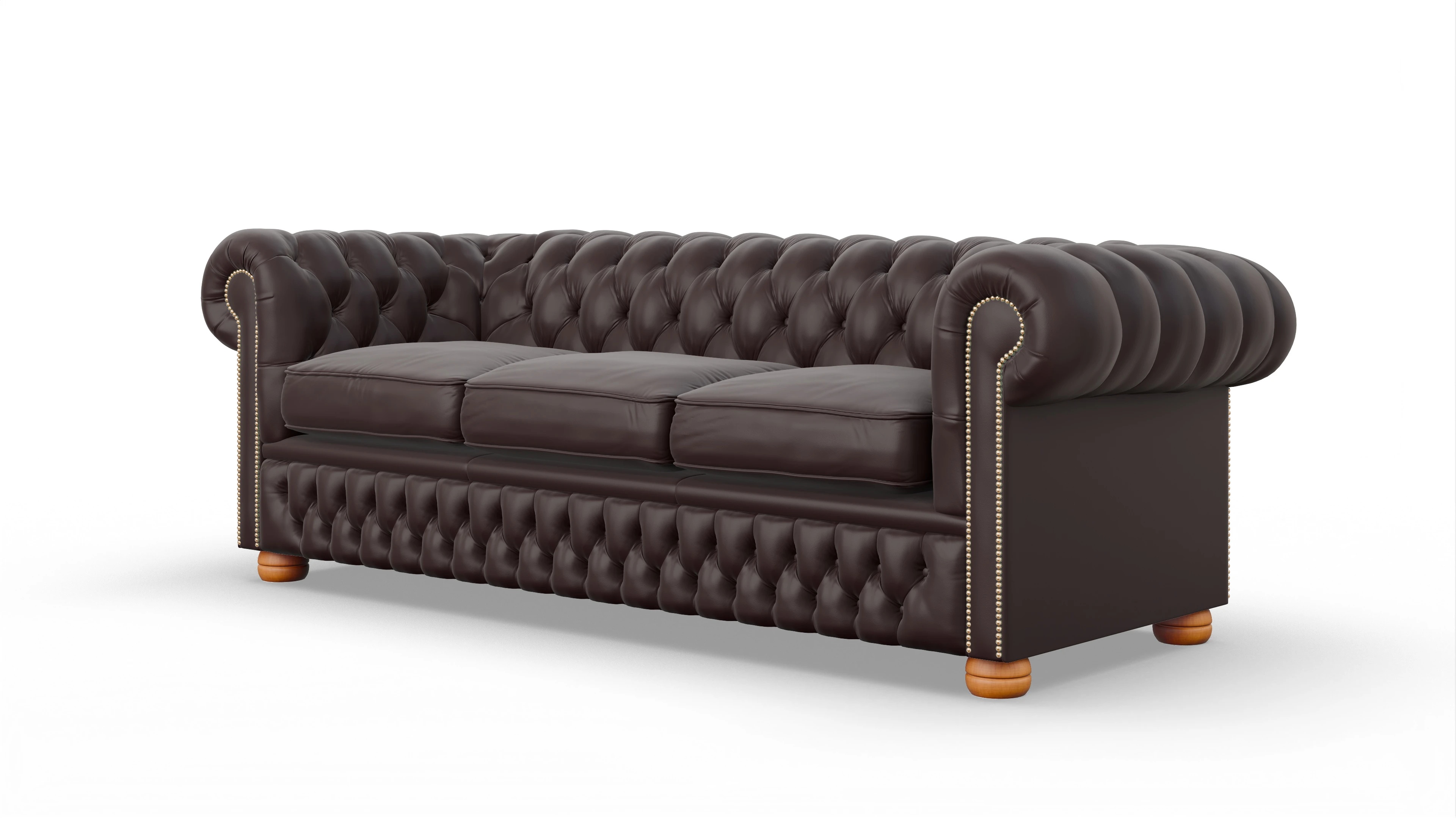 Chesterfield Sofa Oxford Ansicht des Produktes Oxford 3,5-Sitzer in Leder braun