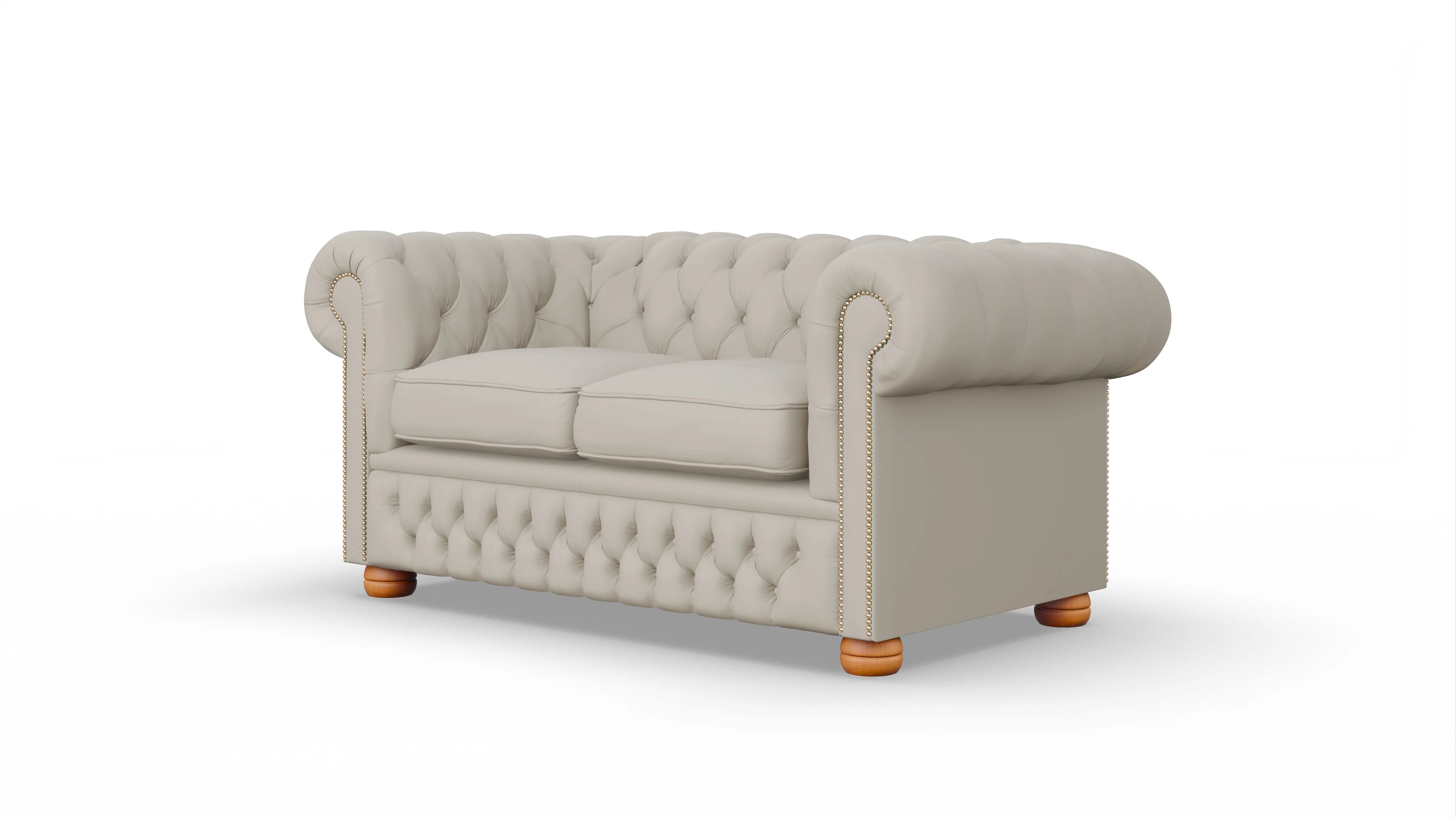 Chesterfield Sofa Oxford Ansicht des Produktes Oxford 2-Sitzer in Leder weiß
